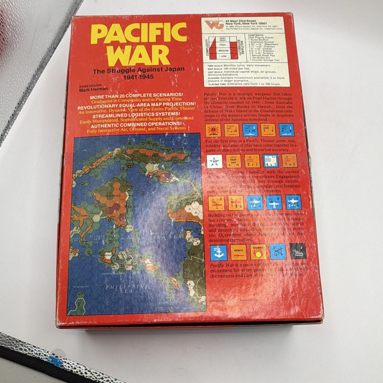 Victory Games Pacific War Board Game War 1 Player Age 12+ 1985 MPN 3001371