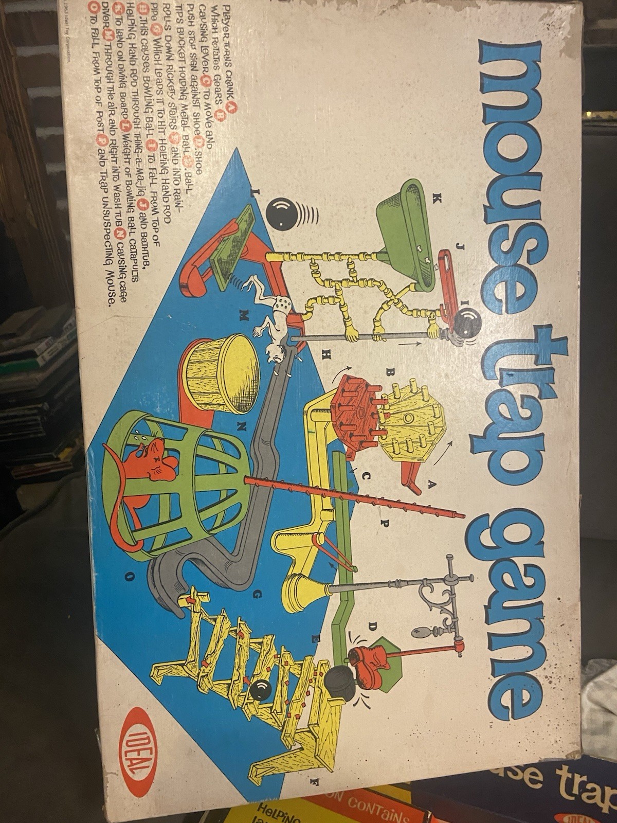 Vintage- 1963 Mouse Trap Board Game – Ideal Original Box – Complete