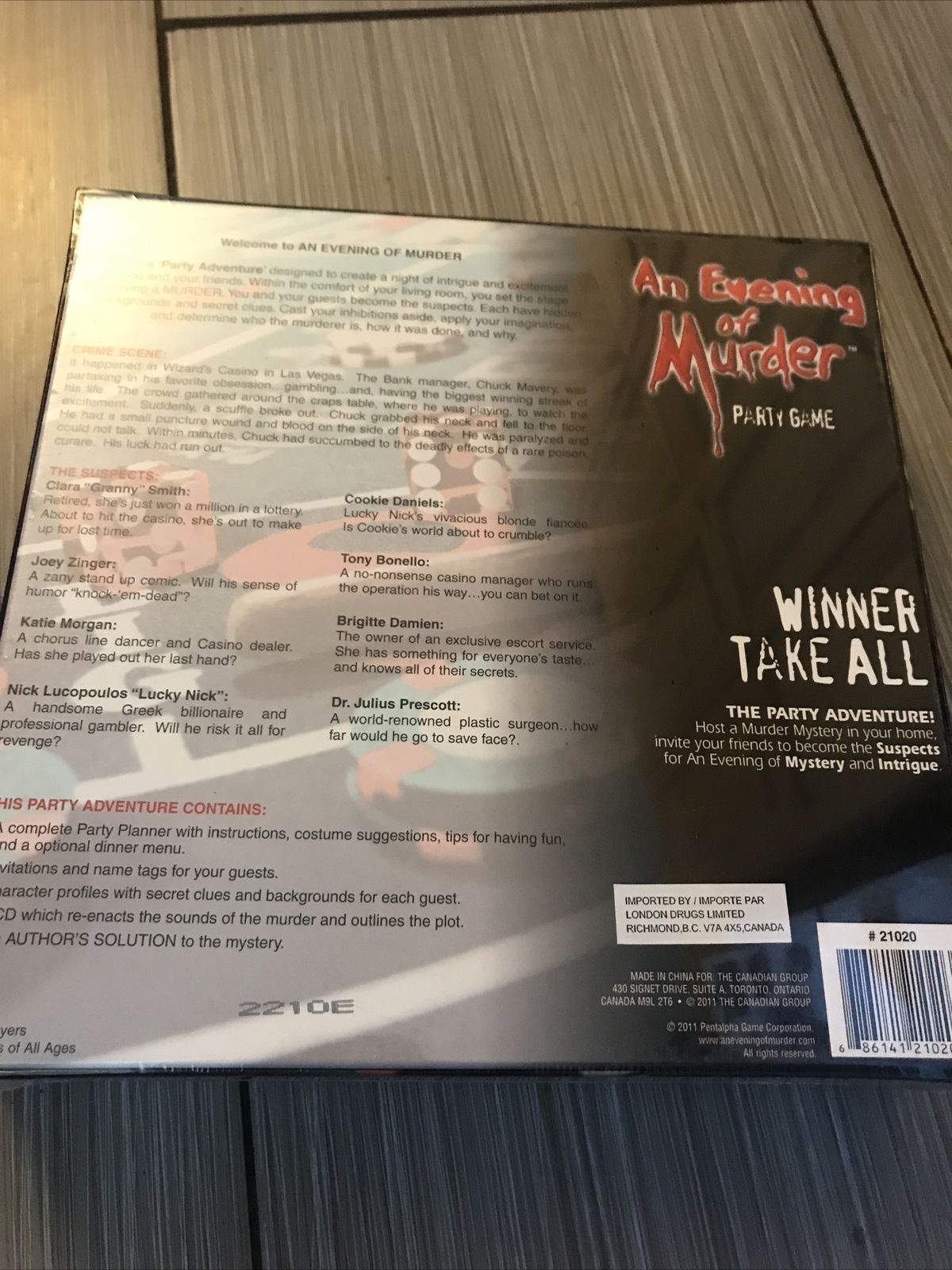 An Evening Of Murder Party Game Winner Take All Brand New Sealed!