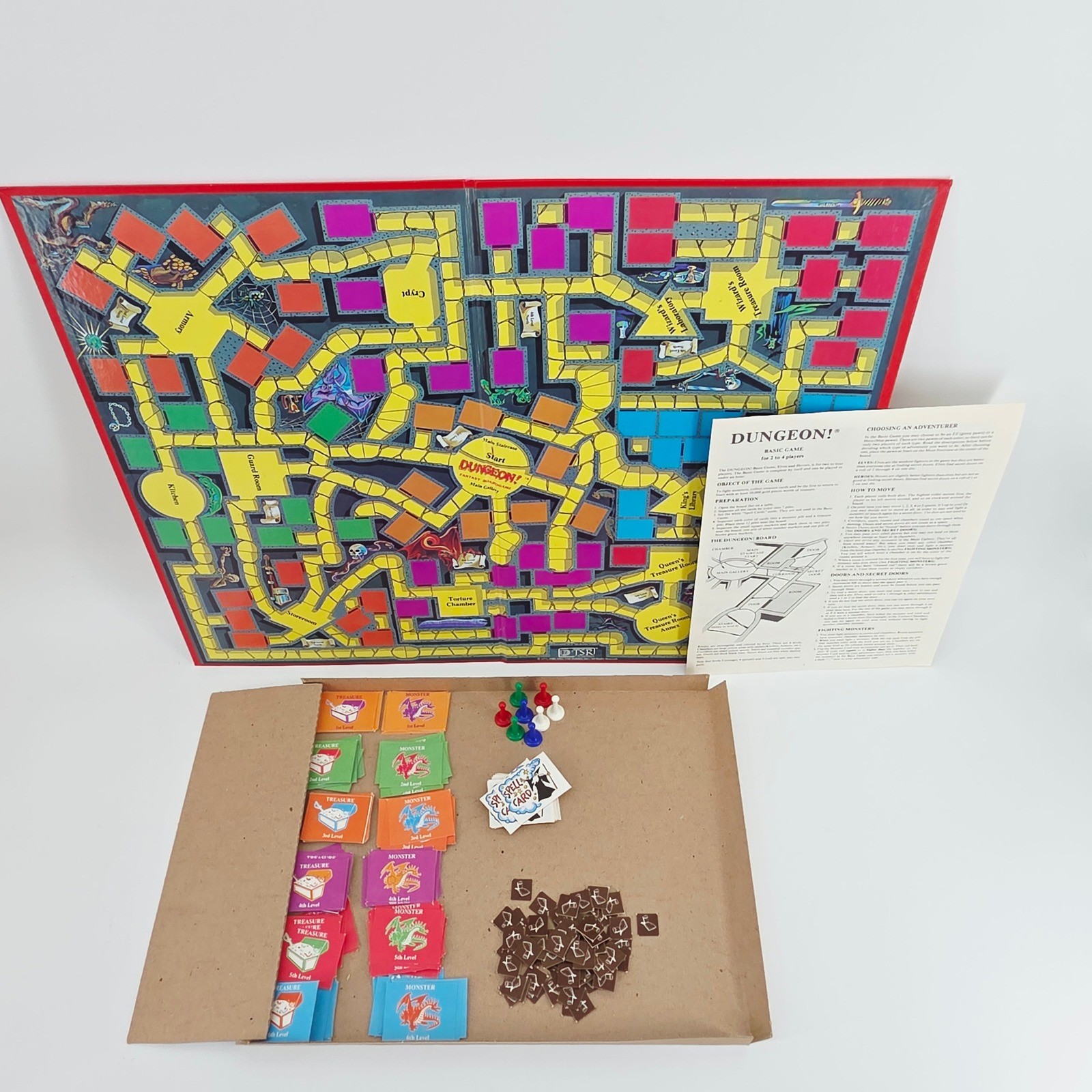 Dungeon! Vintage 1981 TSR Fantasy Boardgame Dungeons & Dragons Era Incomplete