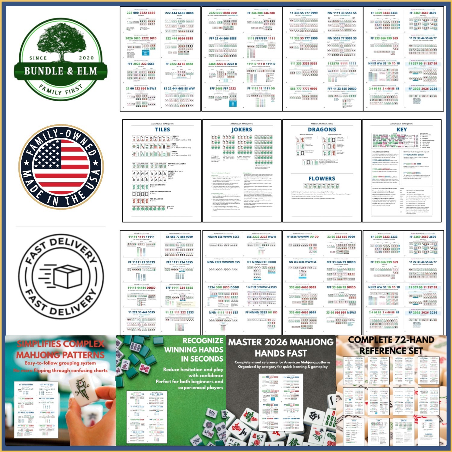 Flash Cards for Mah Jongg Learning – Helps Improve Memory and Problem Solving