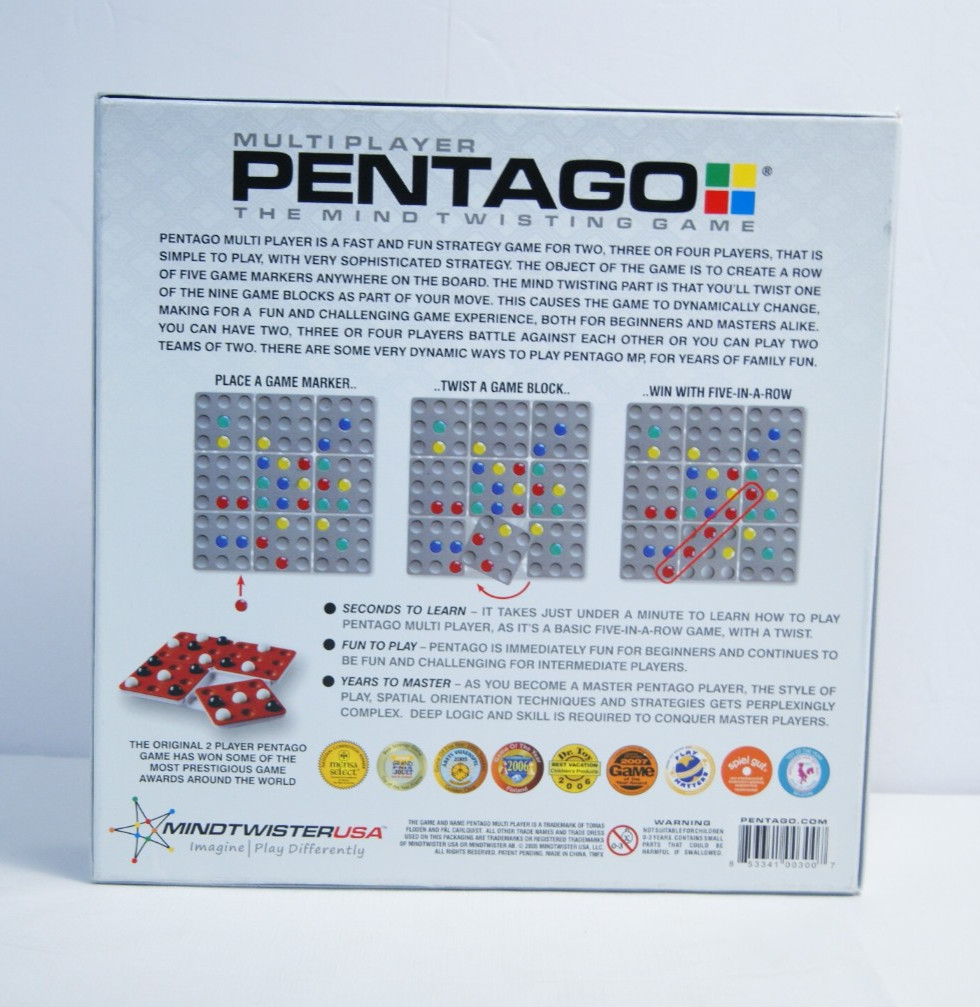 PENTAGO Mind Twister Board Game – Multi Player Version 2005 Complete