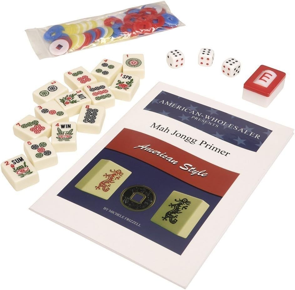 Ivory Mahjong Tiles Set – 166 Engraved Tiles, Aluminum Case..