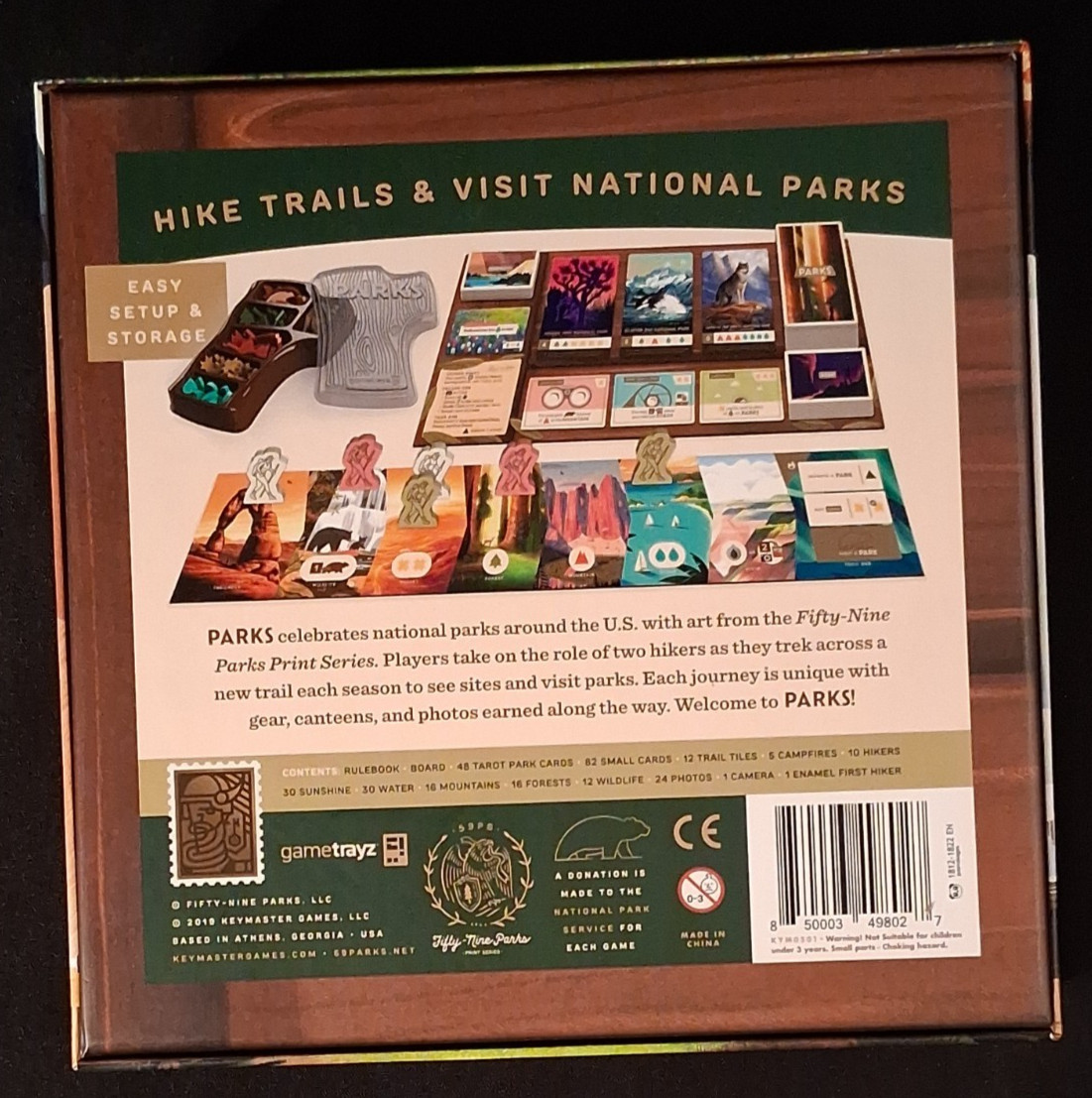 Parks Board Game by Keymaster & Henry Audubon National Parks