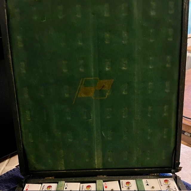 Vintage Three-Layer Poker Dominoes With Spinners in Original Case
