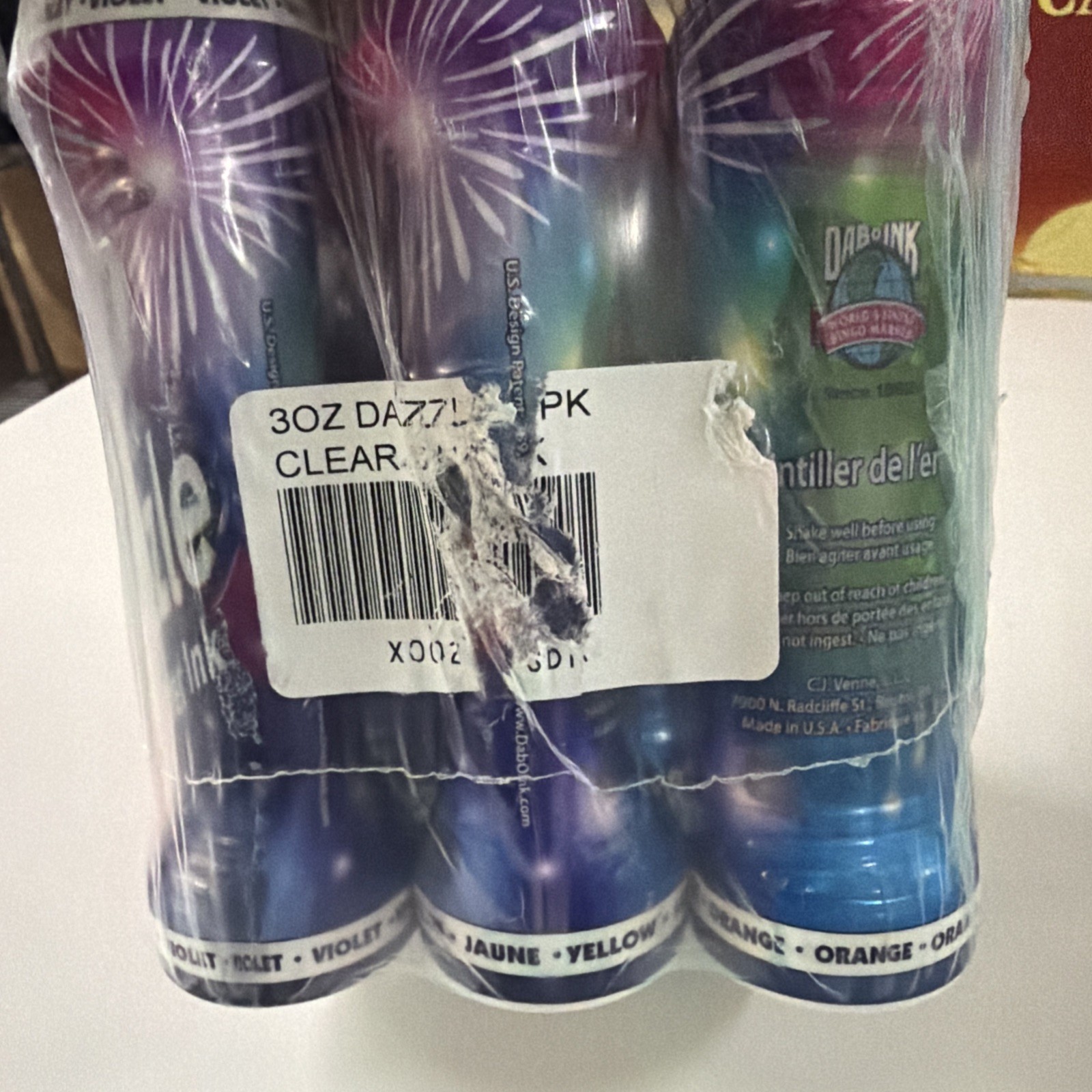 Glitter Bingo Dauber Ink 6Pk Mixed Colors 3oz Dabbers Marker Set