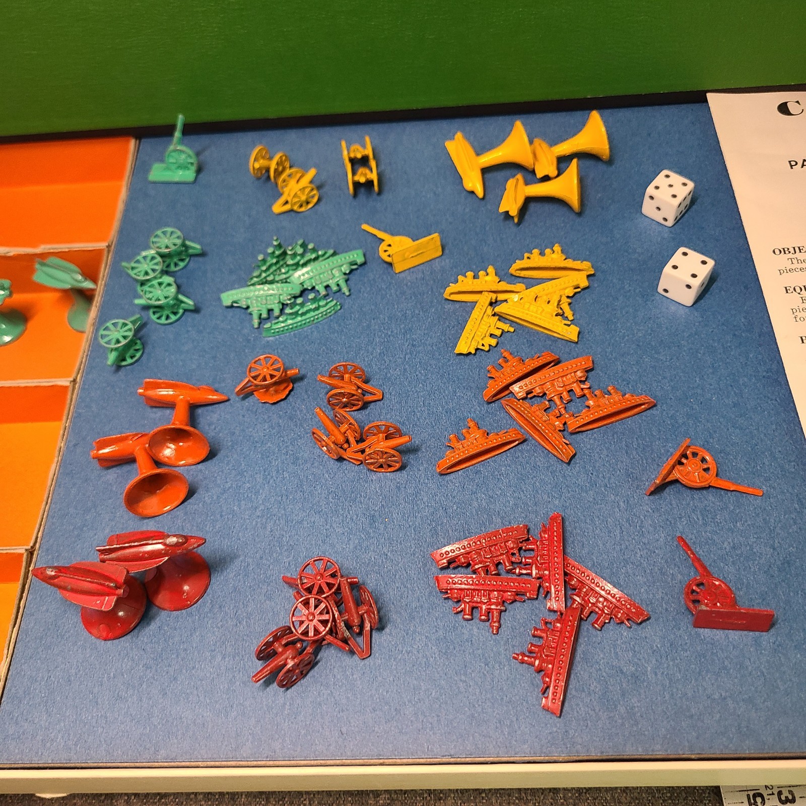 1940 Parker Brothers Conflict Land-Sea-Air War Board Game Metal Pieces Complete!