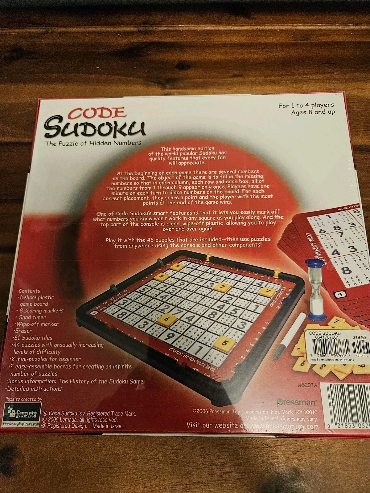 Code Sudoku Board Game Pressman 2005 Strategy Puzzle Sealed New 1 To 4 Players