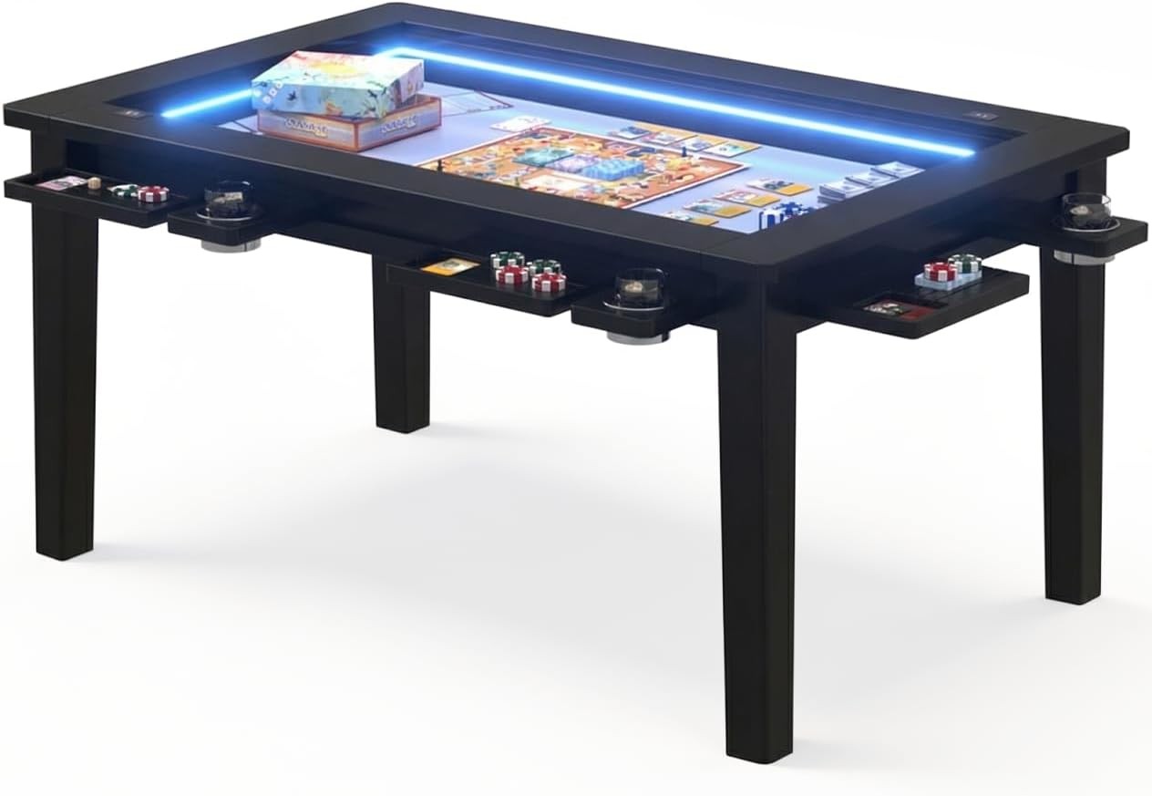 63″ ×39“ Board Game Table W/ Removable Top Solid Wood Dining/Gaming Table
