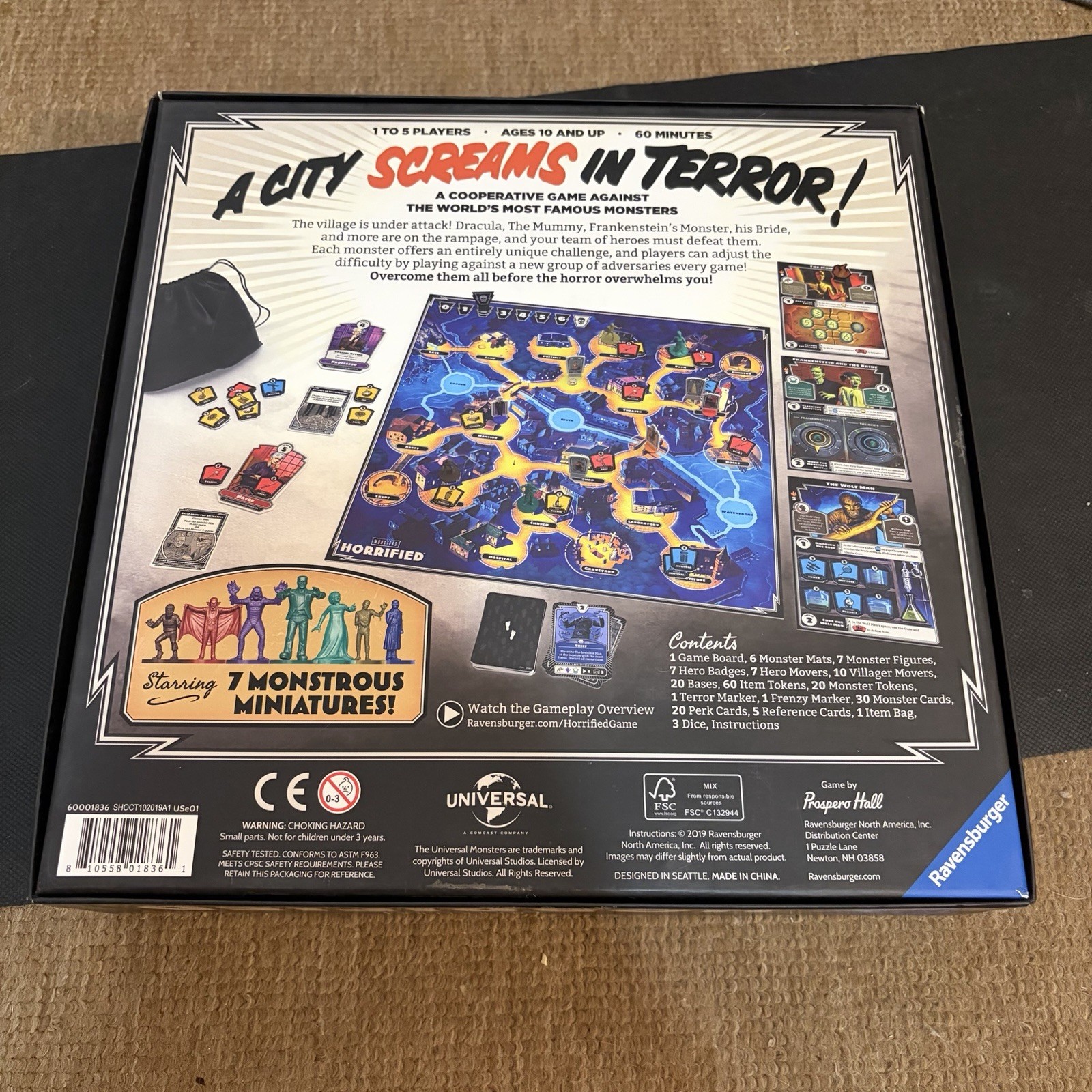 Horrified: Universal Studios Monsters Board Game – Box Tear See Photos