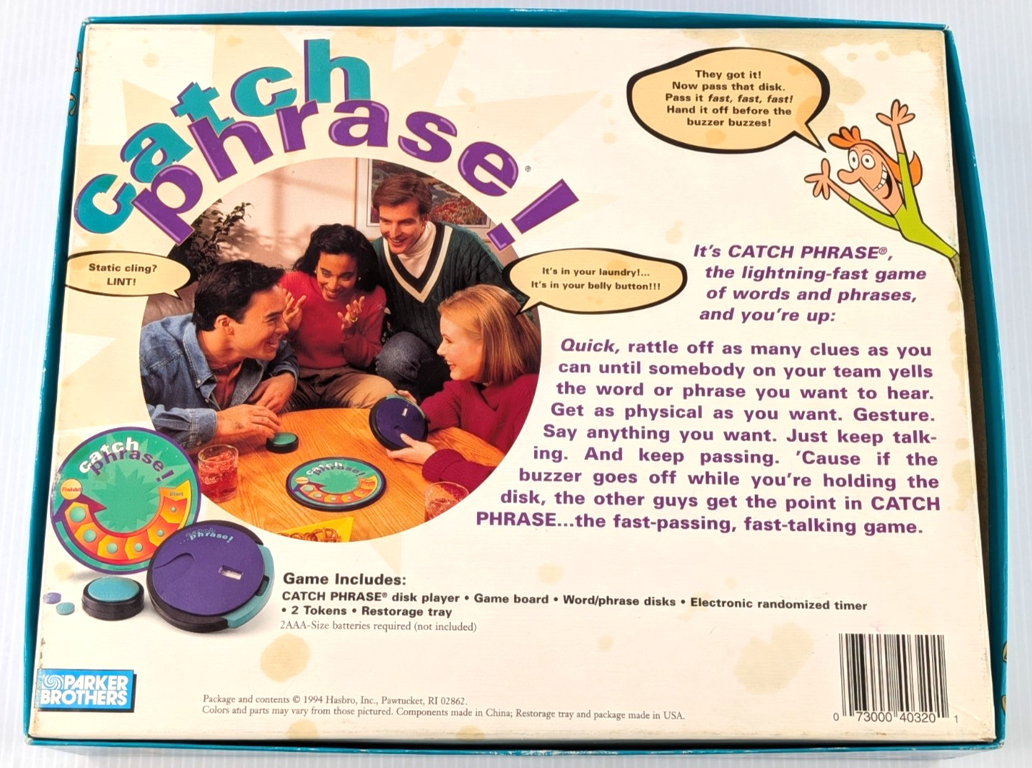 Catch Phrase Board Game 100% Complete 1994 Vintage Timer Tested & Works