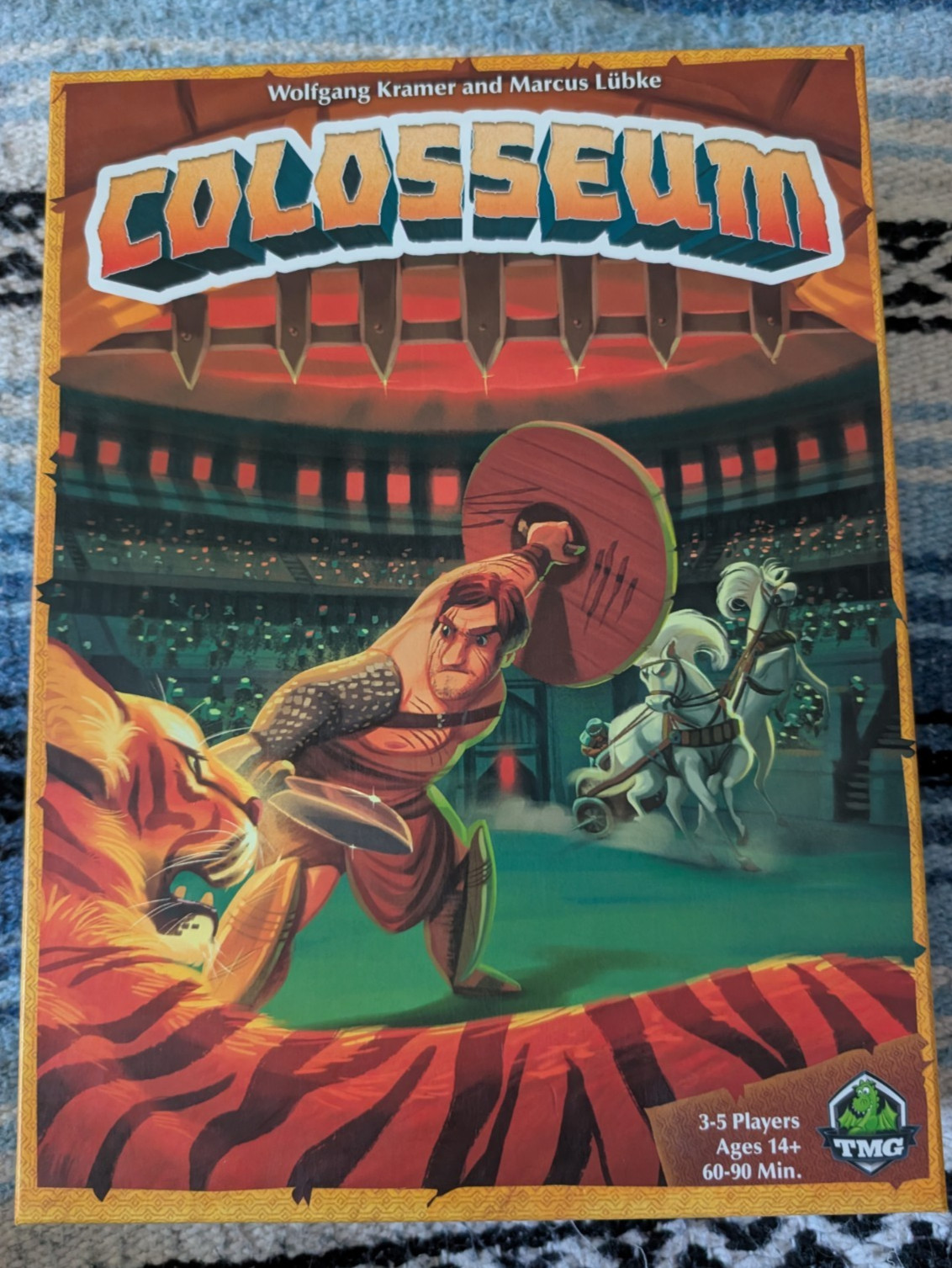 TMG Colosseum Kickstarter Emperor’s Edition Board Game With Metal Coins Unplayed