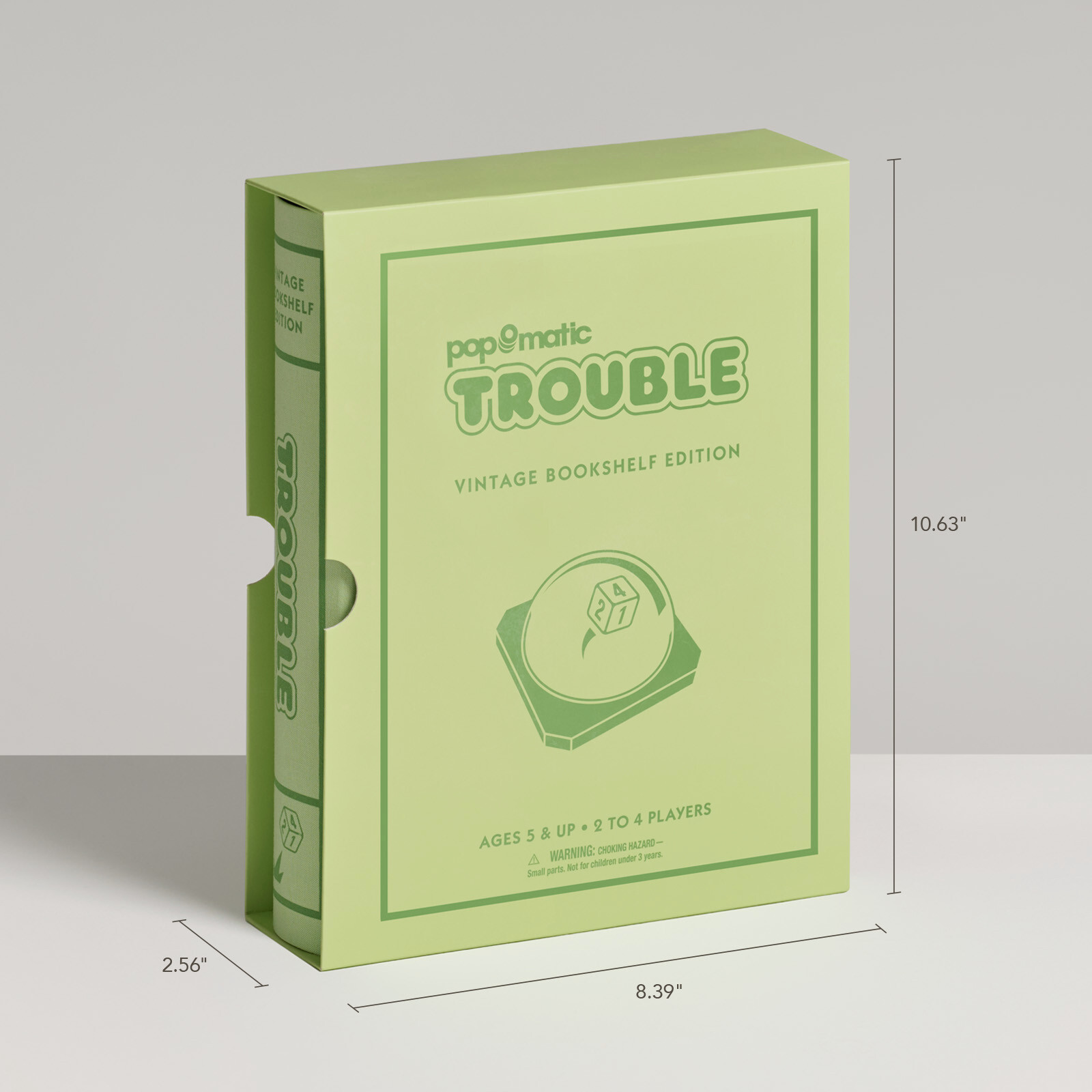 Trouble Vintage Bookshelf Edition Board Game Linen Book Case by WS Game Company