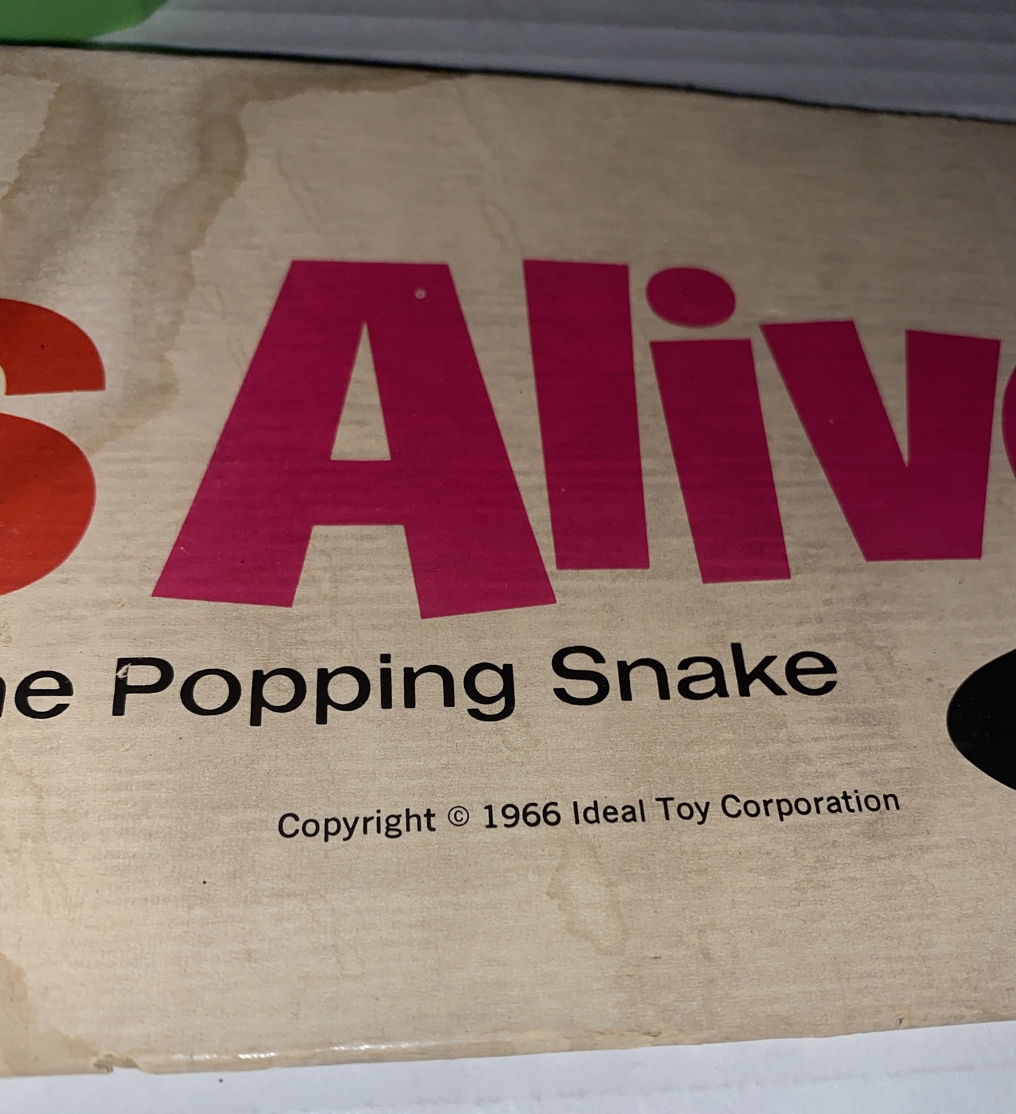 Vintage 1966 Snakes Alive! Ideal Toys Board Game MISSING Instructions Box 1960s