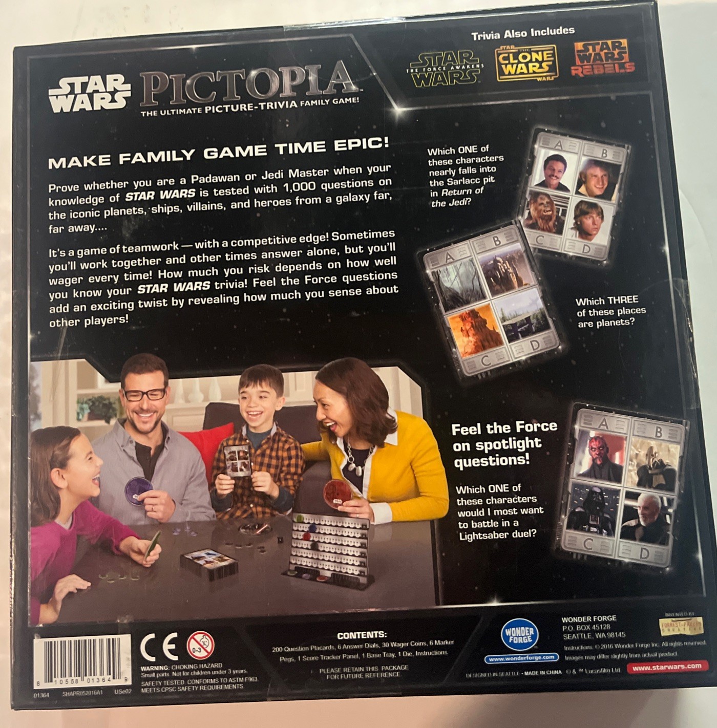 PICTOPIA Star Wars Edition Board Game 100% COMPLETE 2015 AWARD WINNER