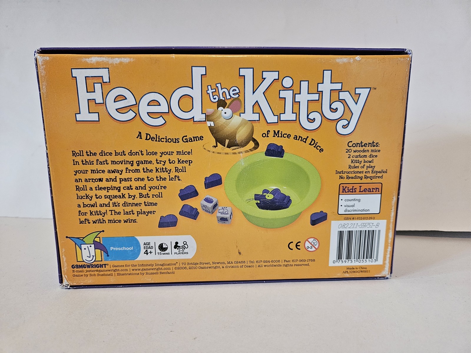 Feed the Kitty – A Delicious Game of Mice and Dice – Gamewright 2006 Preowned