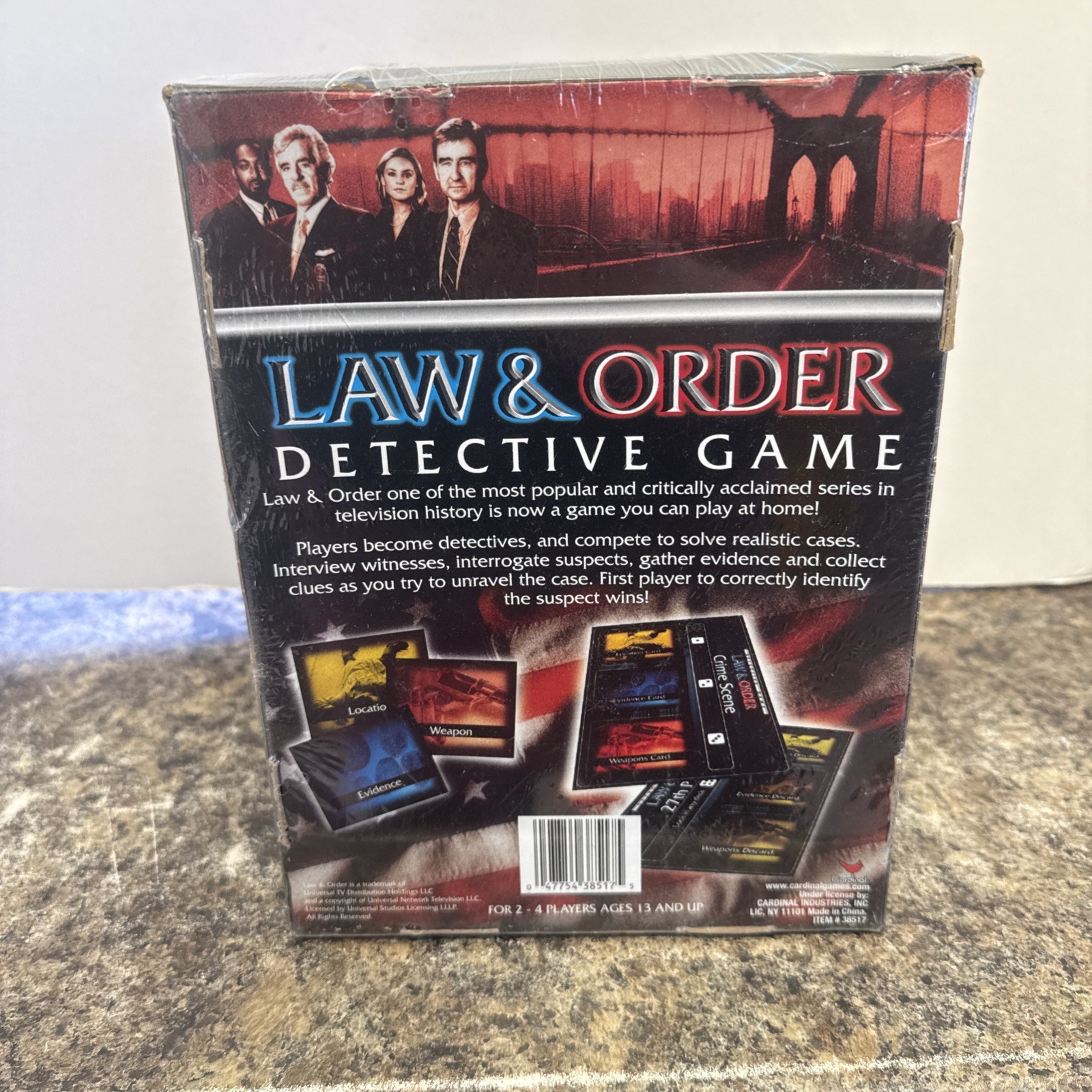 Law & Order Detective Board Game – Cardinal Games 2-4 Players Sealed New In Box