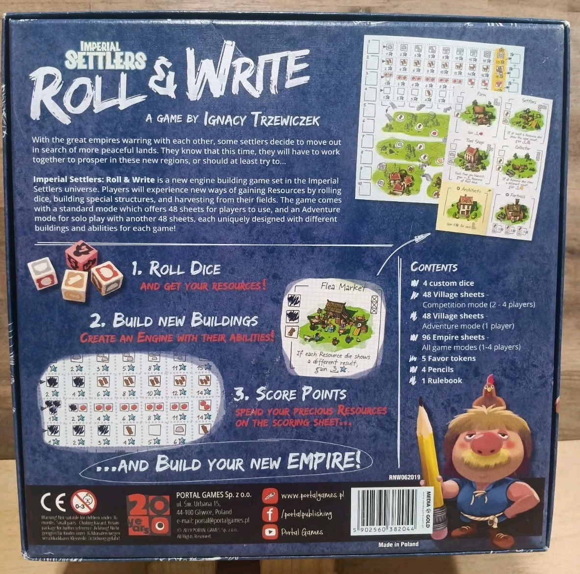 Portal Games Imperial Settlers: Roll & Write Strategy Dice Board Game, 1+, 10+
