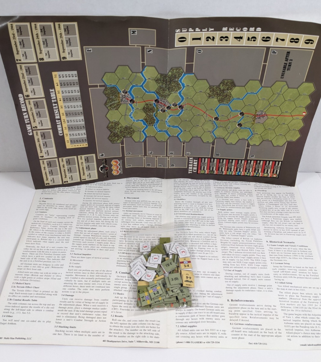 TARGET ARNHEM Across 6 Bridges War Game Used COMPLETE MMP Origins Promo 2005