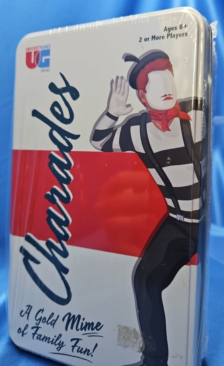 Charades Party Game from University Games, 2 or More Players Ages 6 &Up NEW Tin