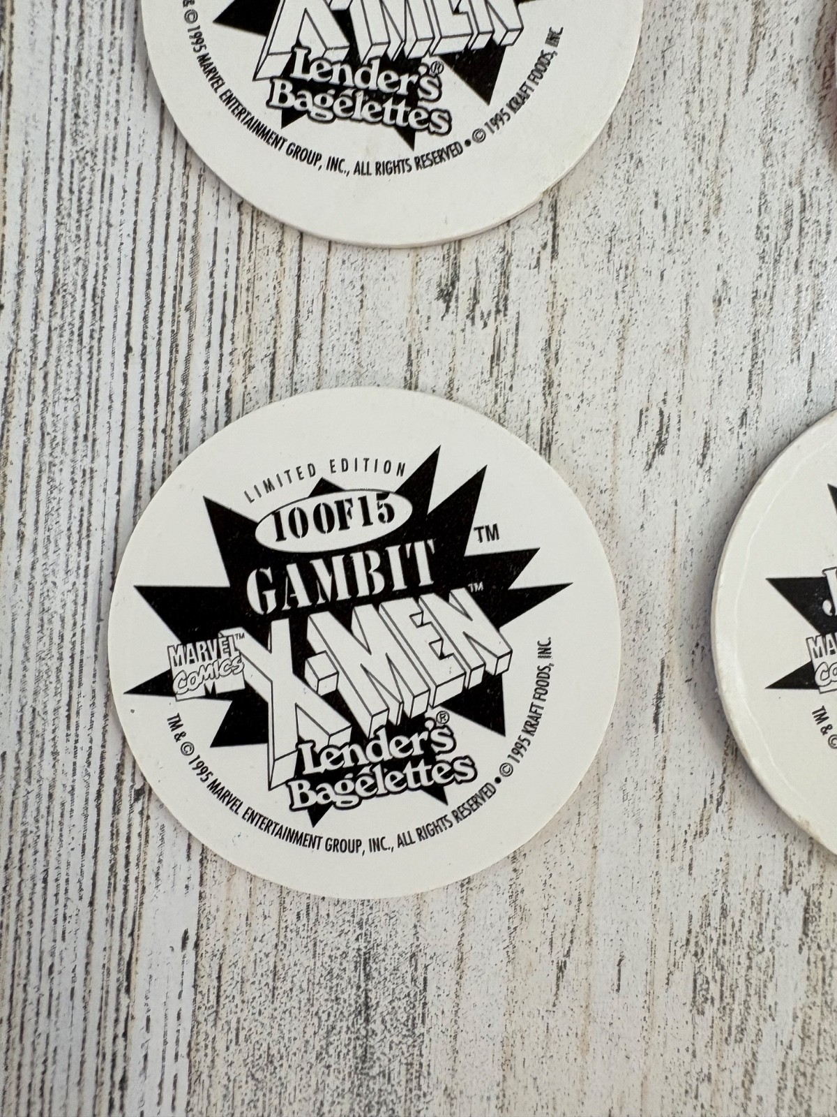 X-men Hero Caps Lot 4 Lenders Bagels Wolverine Jean Grey Beast Gambit Pog 1995