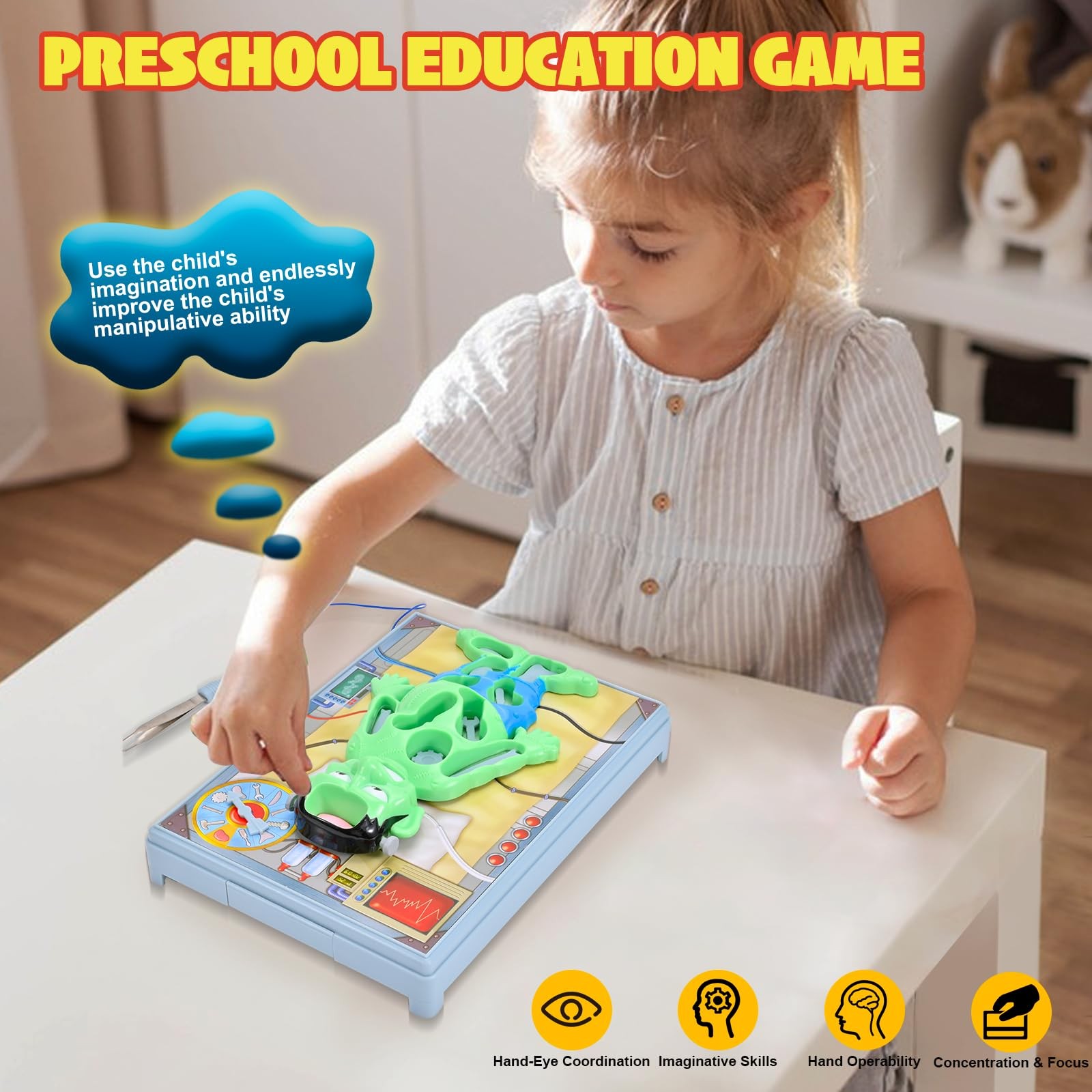 Operated Monster Board Game for Ages 3-8-12 Years Old with Tweezers and Fun G…