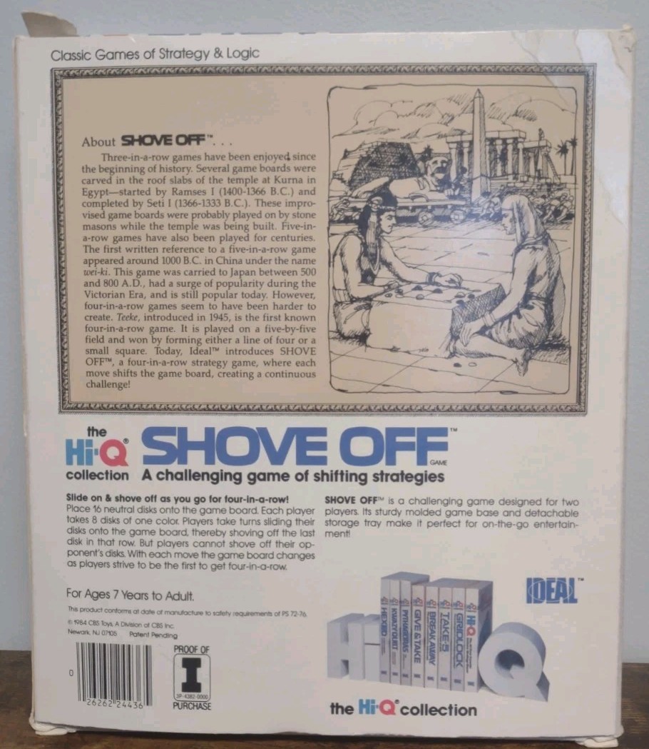Vtg Ideal Hi-Q Collection SHOVE OFF Game 1984 USA Complete Ideal