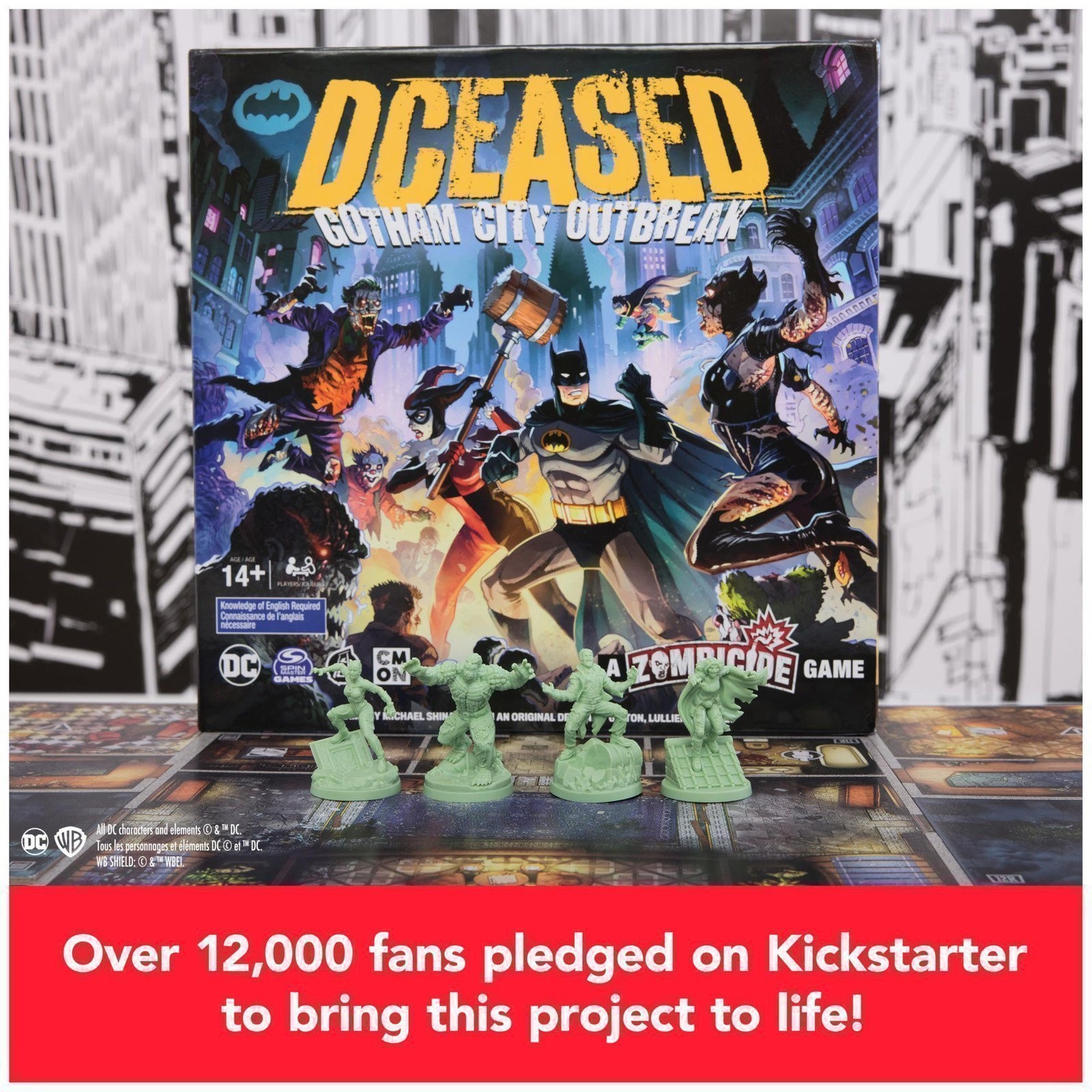 DCeased: Gotham City Outbreak Strategy Board Game with DC Comics Miniatures