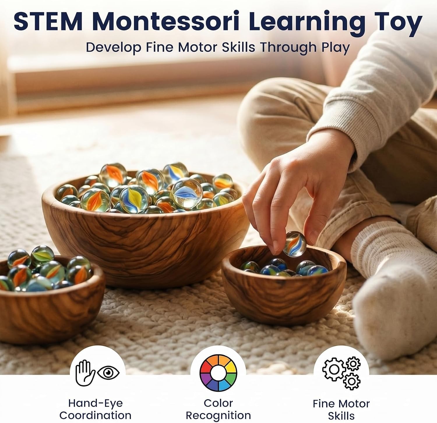 Creative 61PCS Glass Marbles Game Set – Perfect for Indoor Fun & Learning