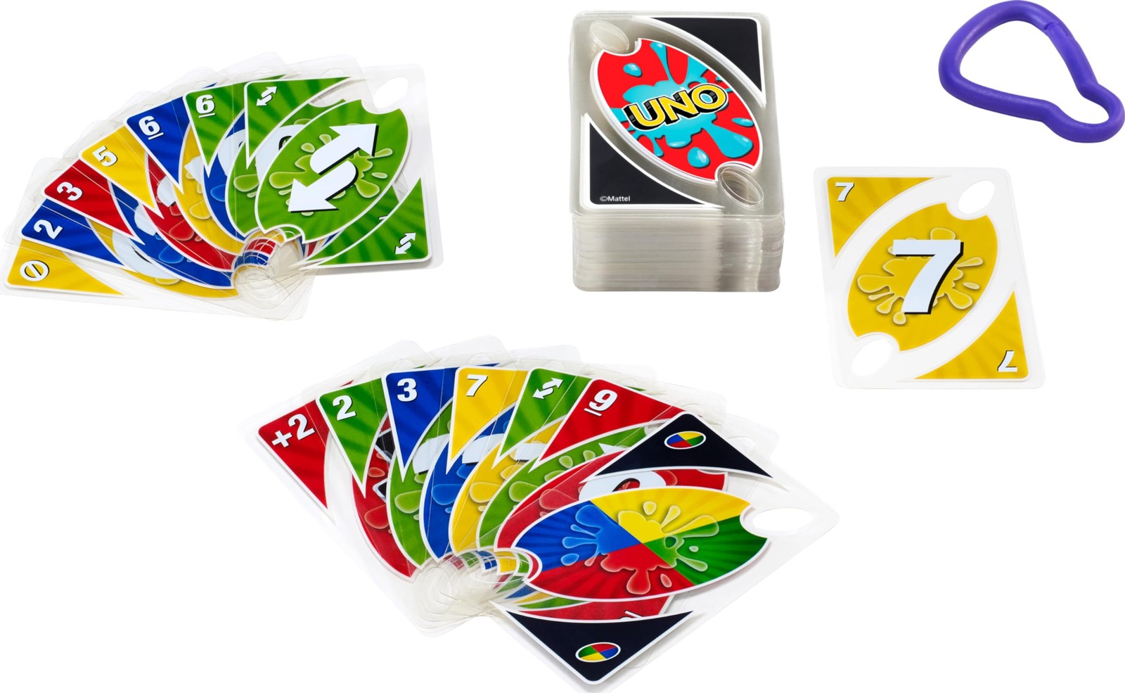 UNO Splash Waterproof Card Game Portable Clip for Travel & Camping Fun