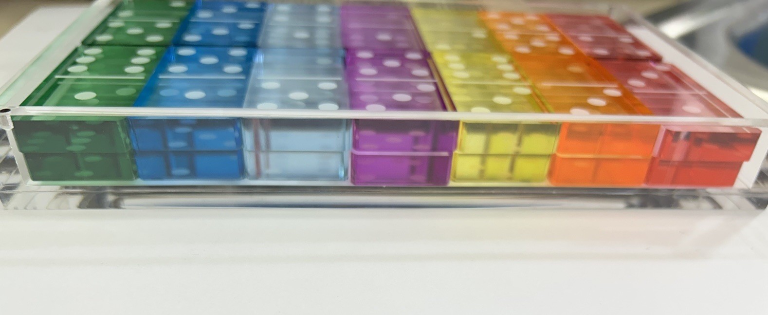 Multicolor Lucite Domino Set NEW