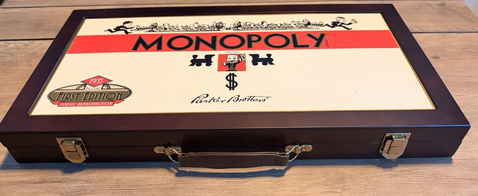 Monopoly Deluxe First Edition 1935 Reproduction 2005 Wooden Case Complete PB