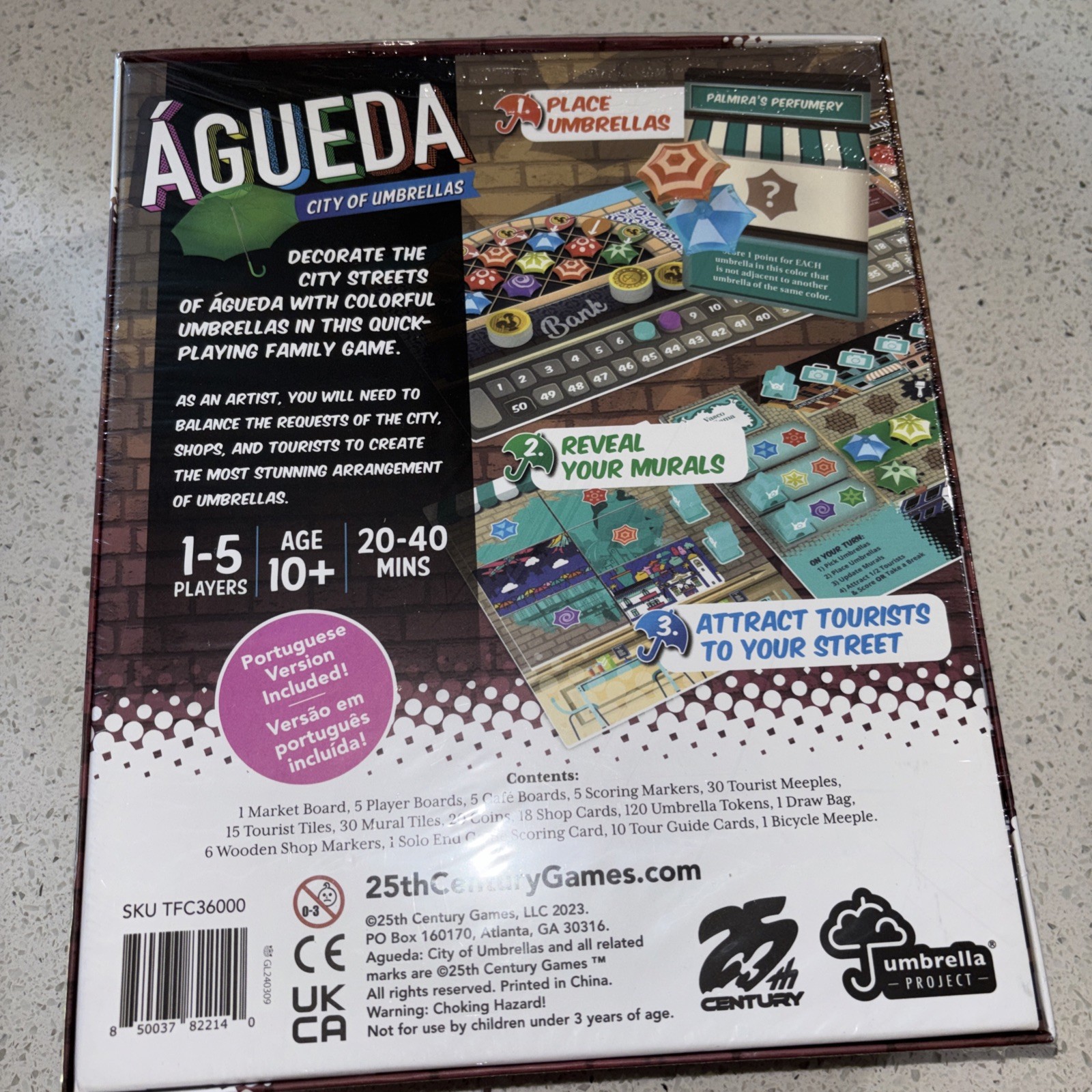 Águeda: City of Umbrellas, Strategy Board Game for 1 to 5 Players and Ages 10…