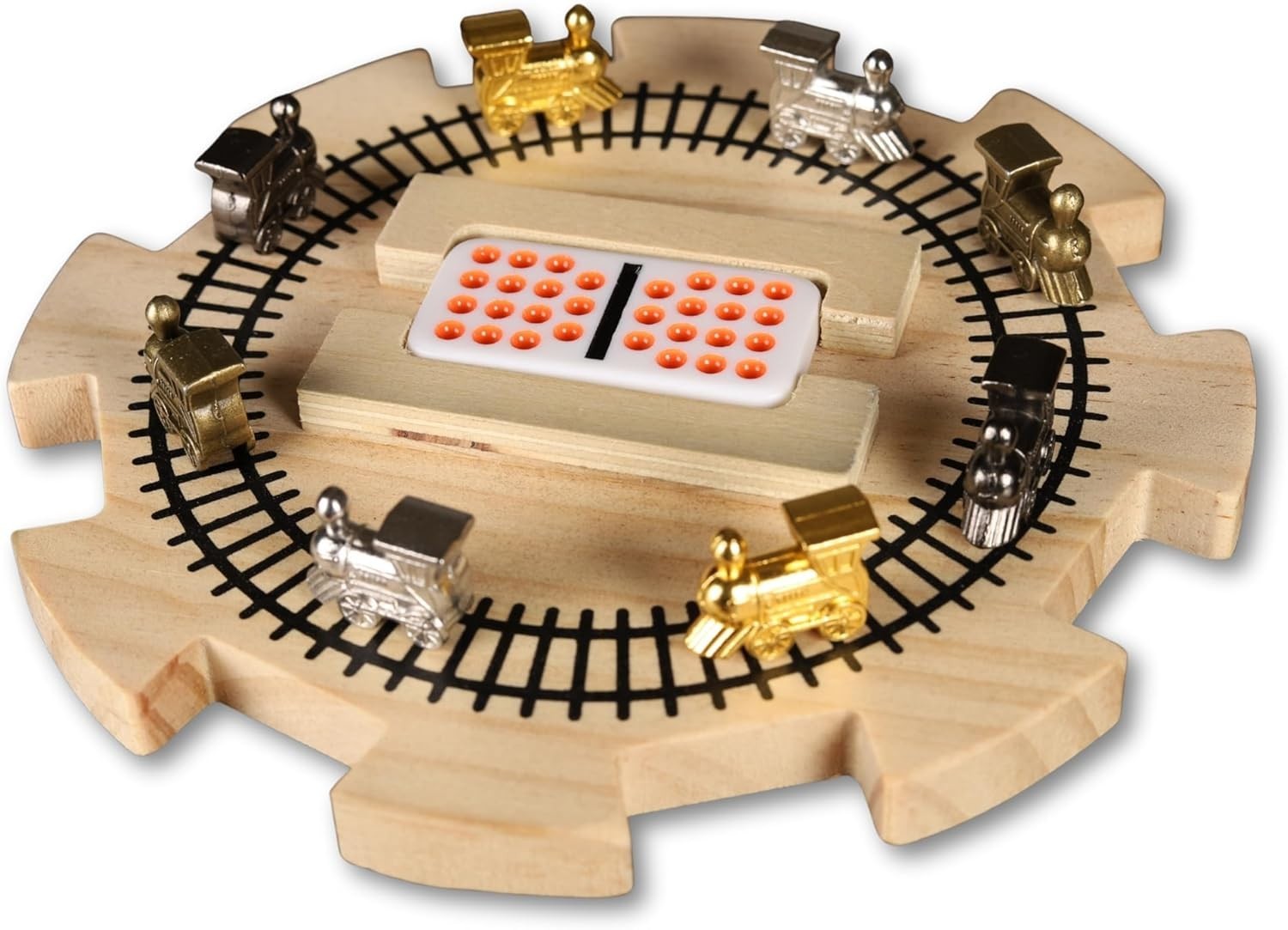 NEW Mexican Train Dominoes Set Double 15 Color Dots w Hub Trains Case
