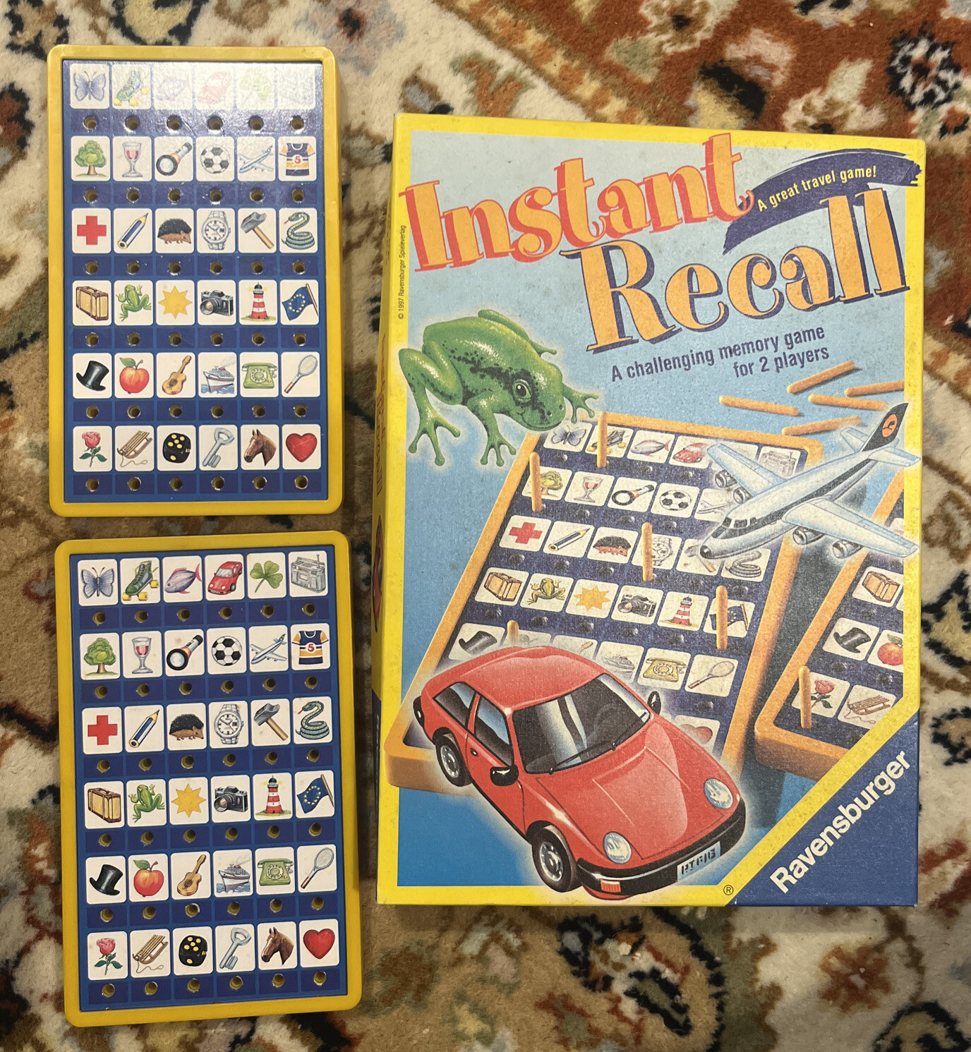 1997 Ravensburger Instant Recall Travel 36 Object Memory 2 Game Boards