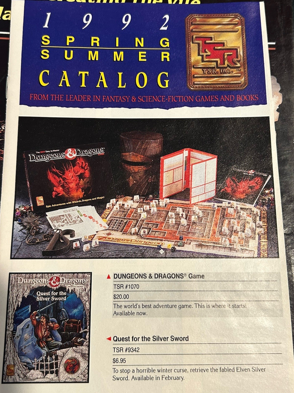 Vintage 1992 D&D Dungeons & Dragons TSR The Dragon’s Den 1073 Complete Unpunched