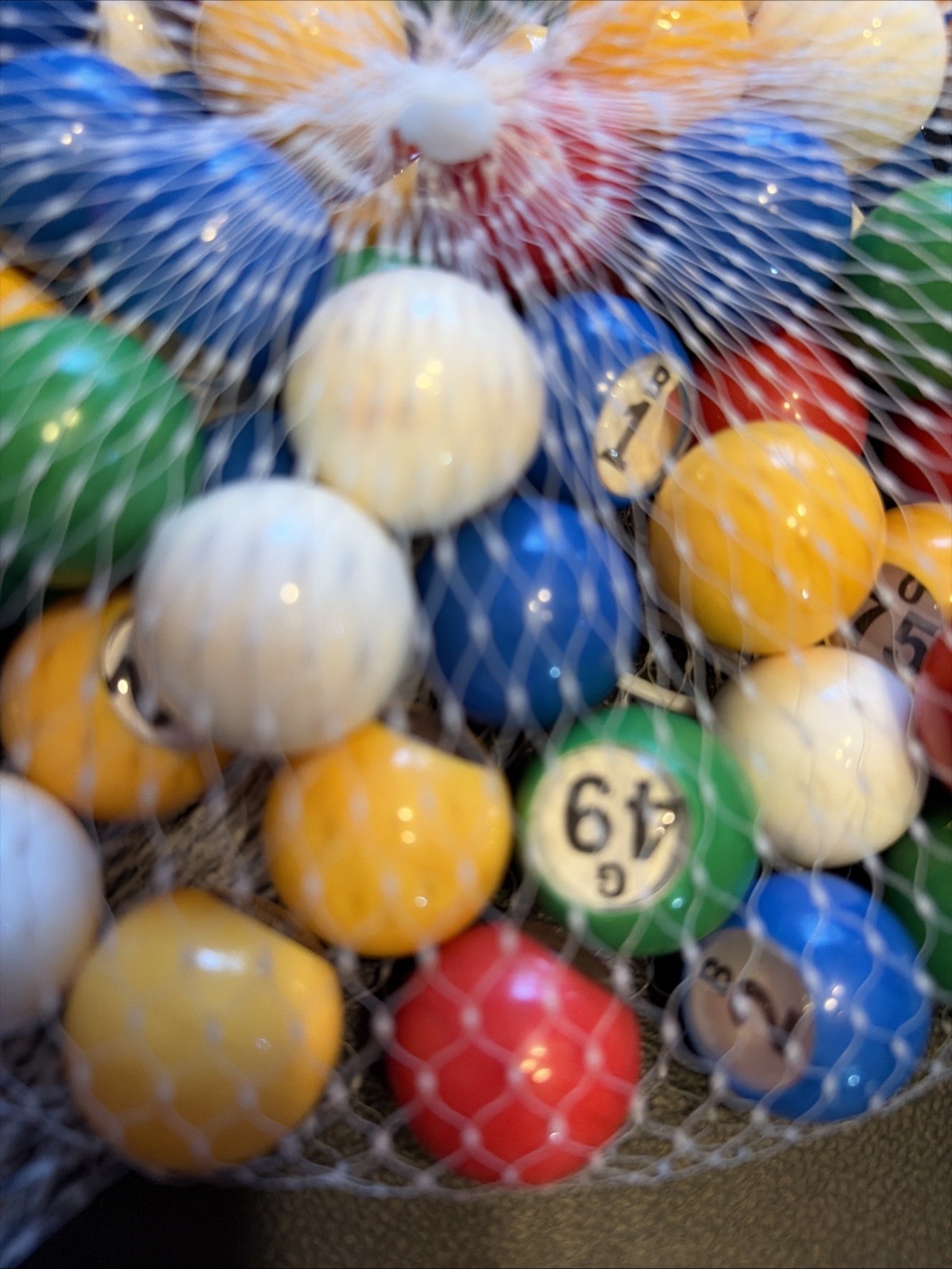 Multi Color Bingo Ball Set- 7/8″ Balls- NUMBERED #1-75- FIVE DIFFERENT COLORS