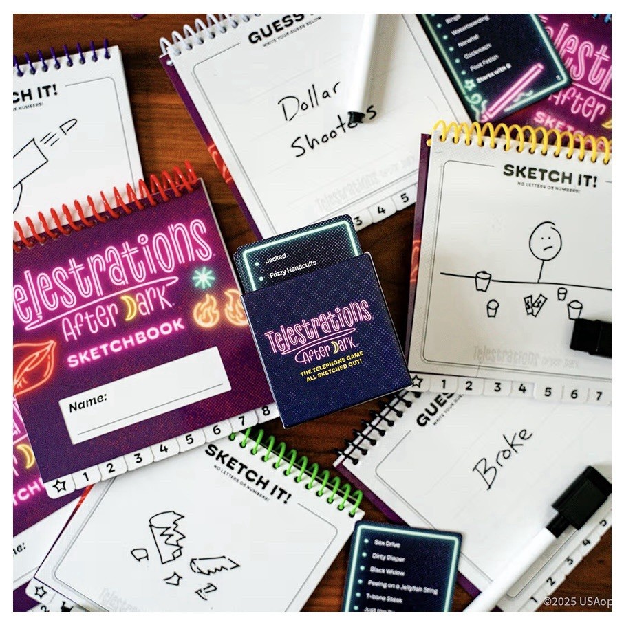 Telestrations After Dark Adult Party Game 4-6 Players Dry-Erase Markers