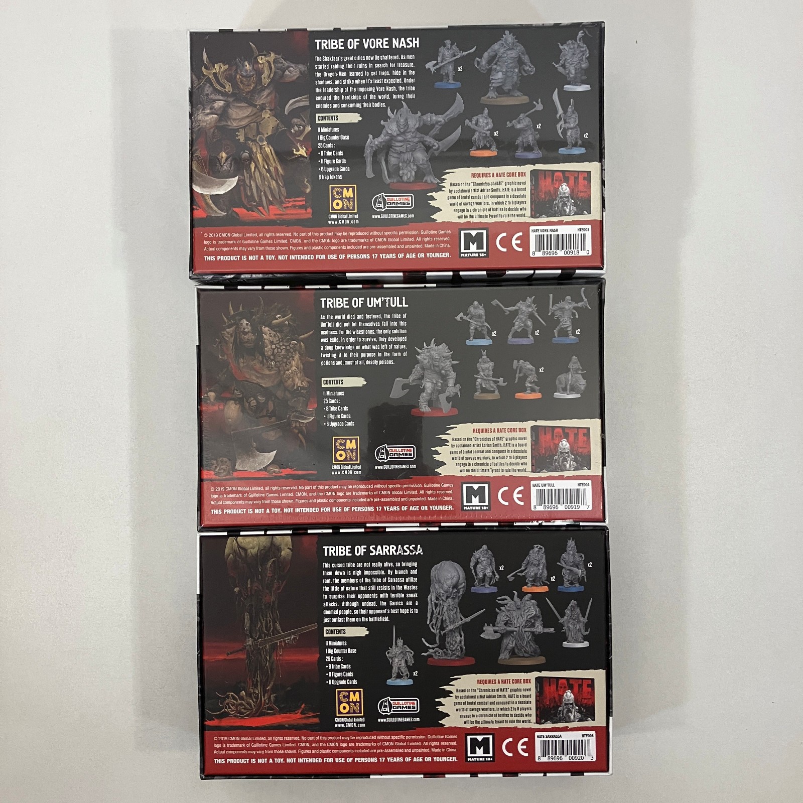 HATE Board Game Kickstarter Exclusive with Extras 2019 CMON Guillotine Games Lot