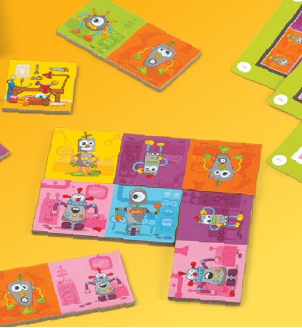 Mindo Robot 1 Player Child Tile Matching Game Blue Orange Games 06505 Kid