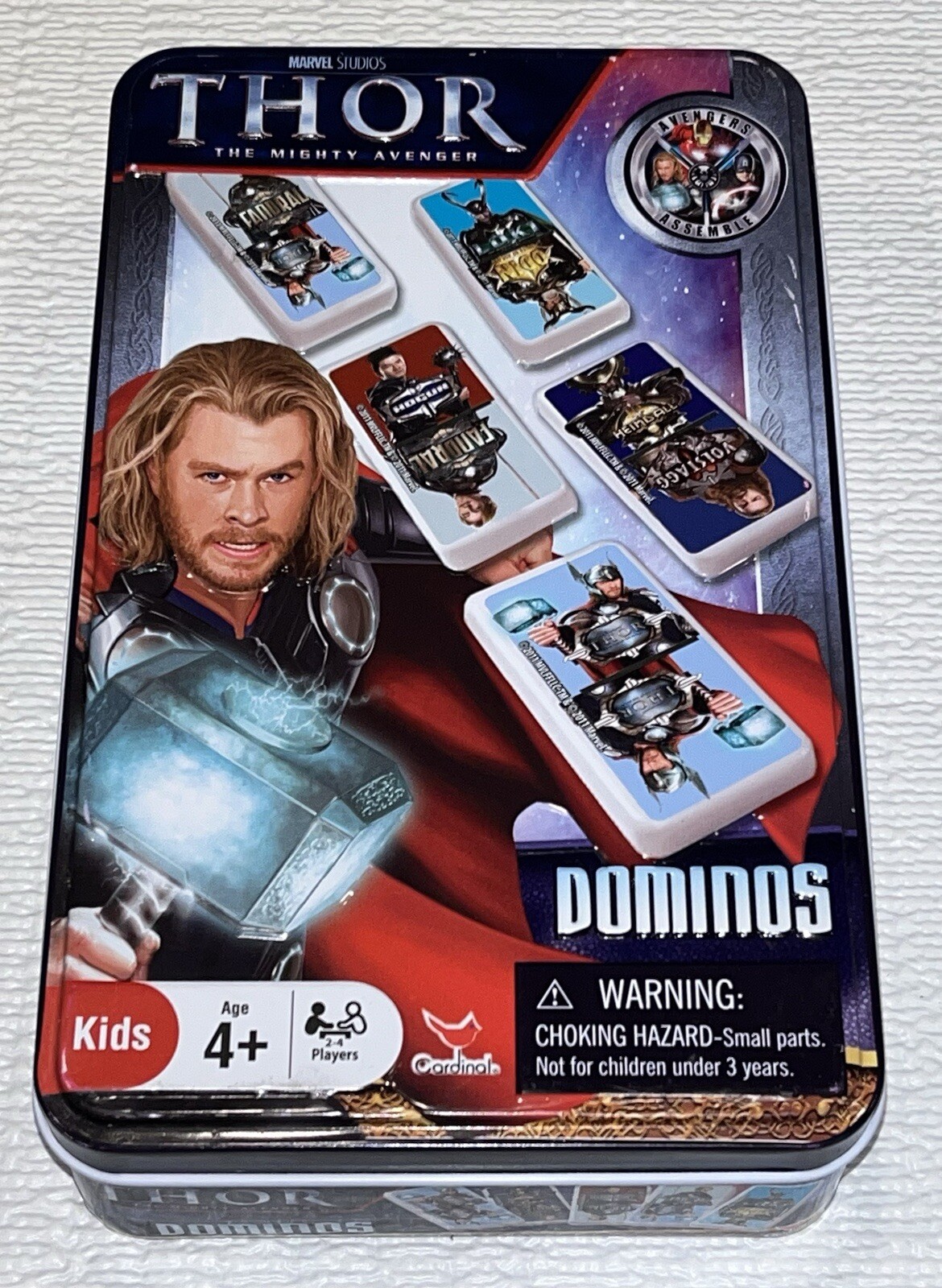Marvel THOR Mighty Avenger DOMINOS (Dominoes) Game COMPLETE in Collectible Tin