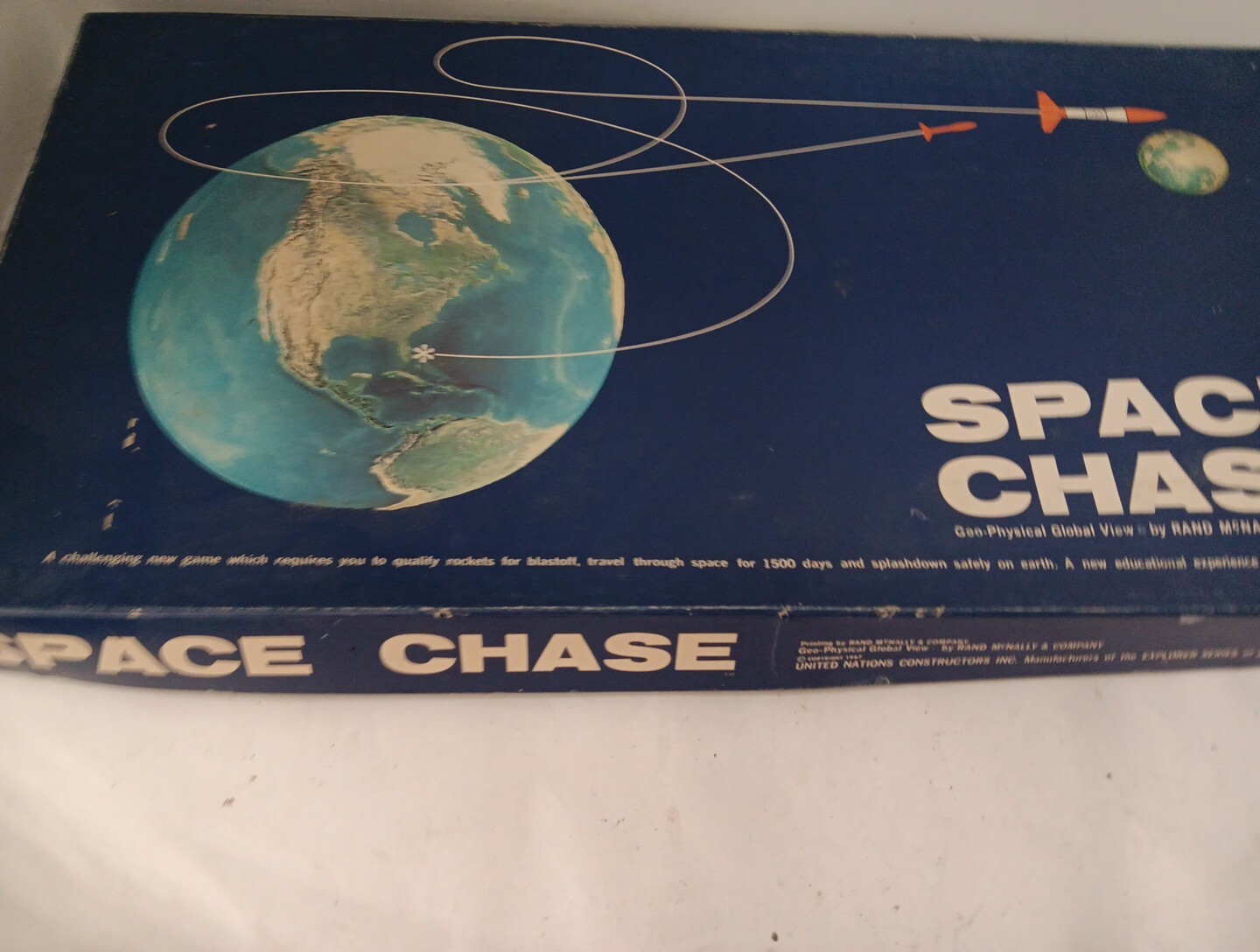 Space Chase, Board Game, 1967 Rand McNally, Rare HTF, Apollo Space Race Cold War