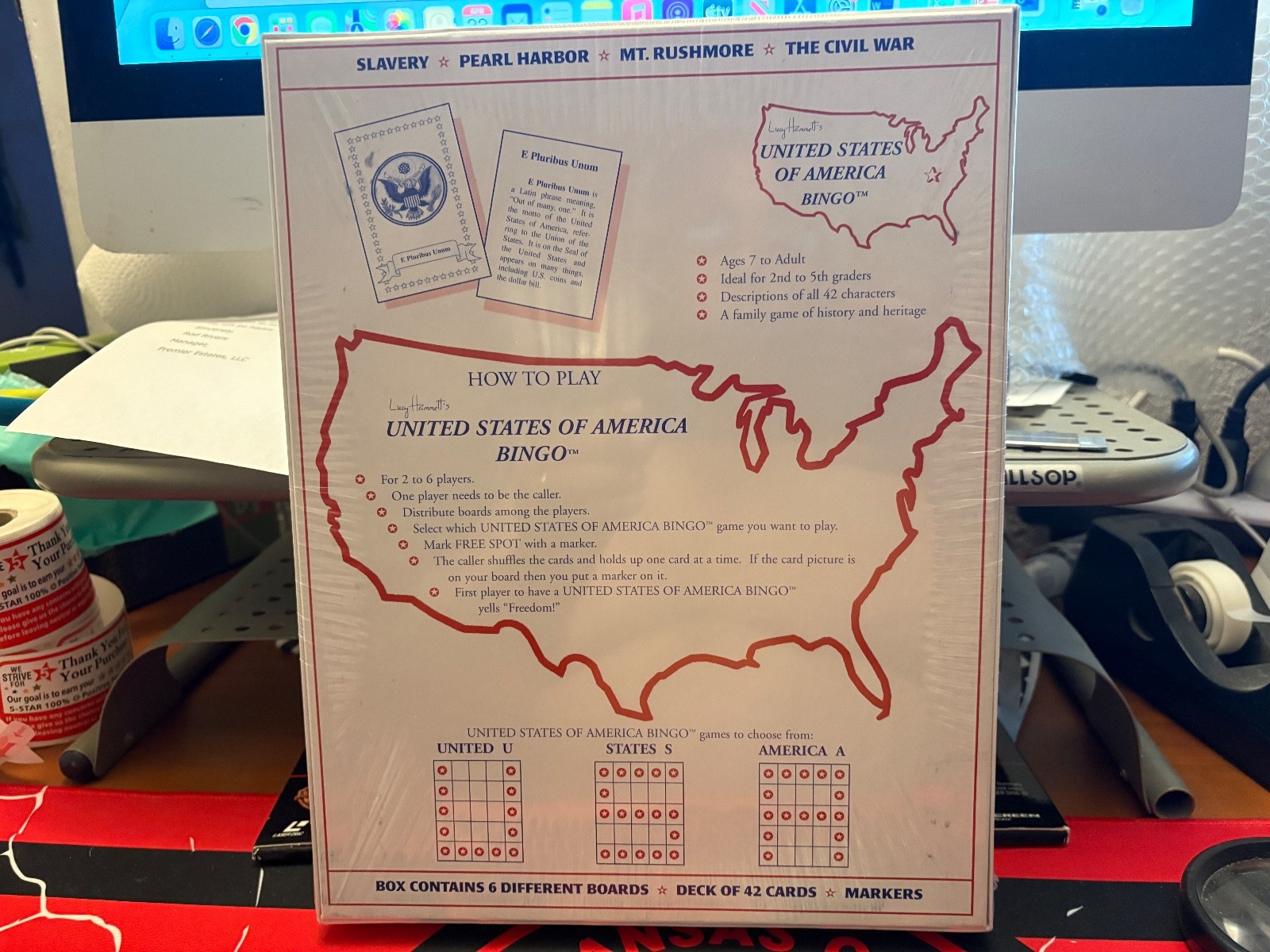 United States Of America Bingo Lucy Hammett’s 2377 Brand New Sealed 1998