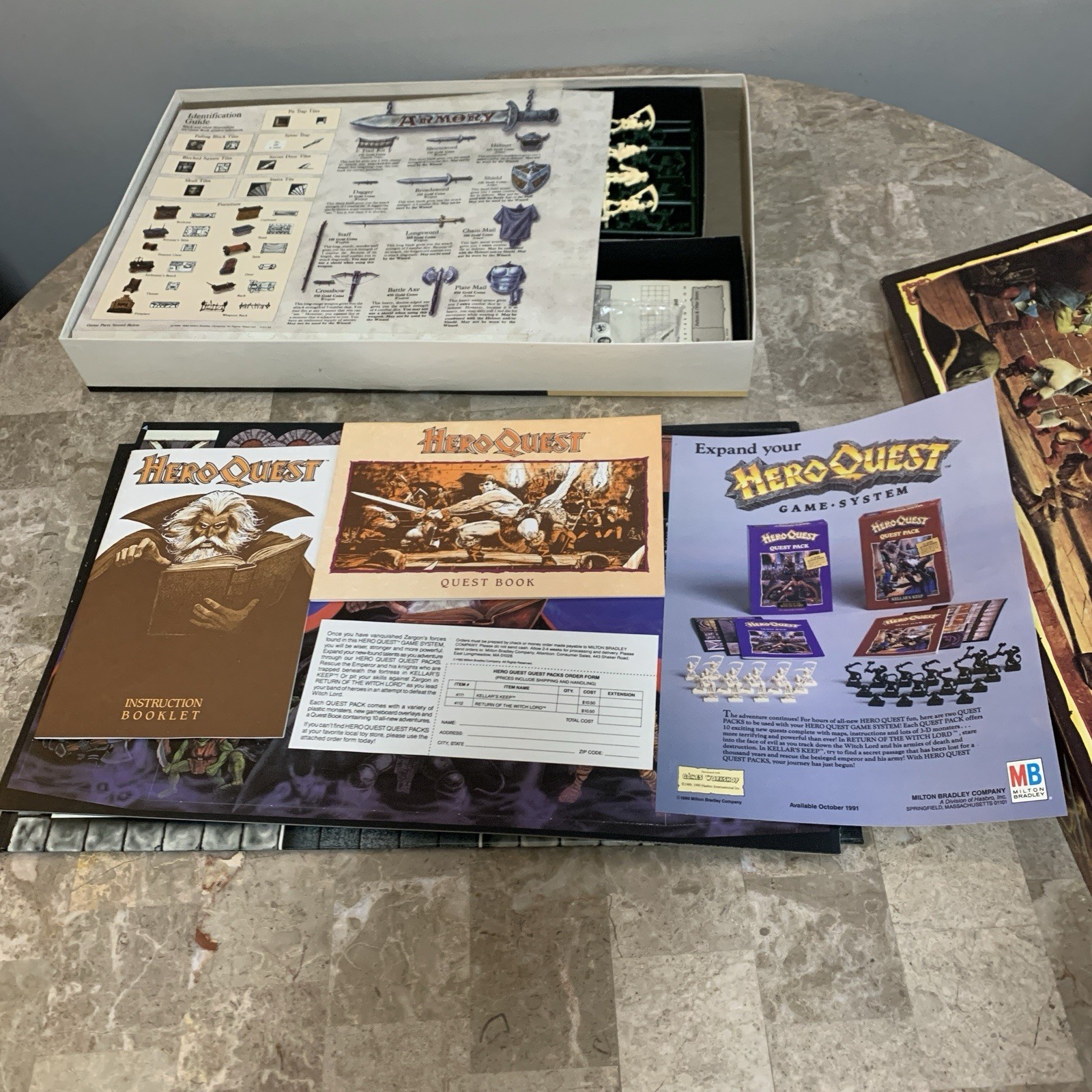 Unused Hero Quest Board Game 1990 Vintage Games Workshop HeroQuest Missing Items