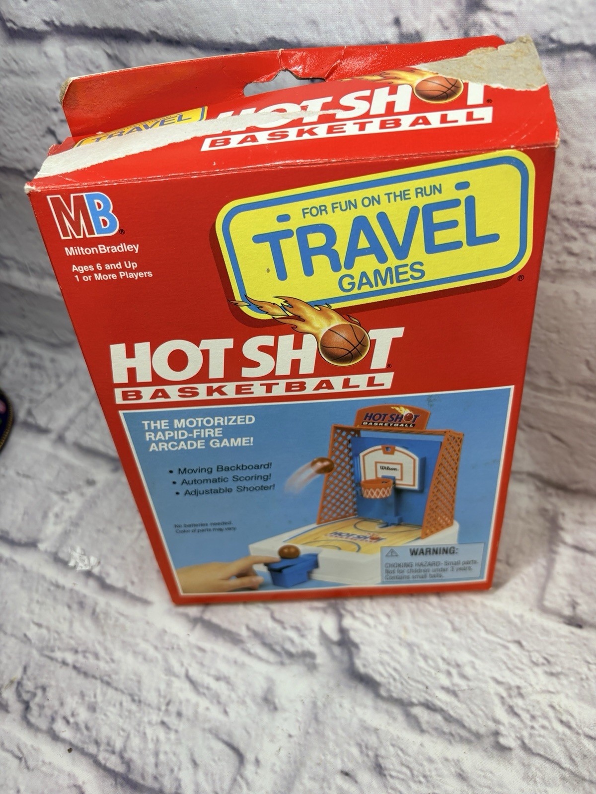 Vtg HOT SHOT BASKETBALL & BASEBALL Travel Version (Milton-Bradley 1992) W