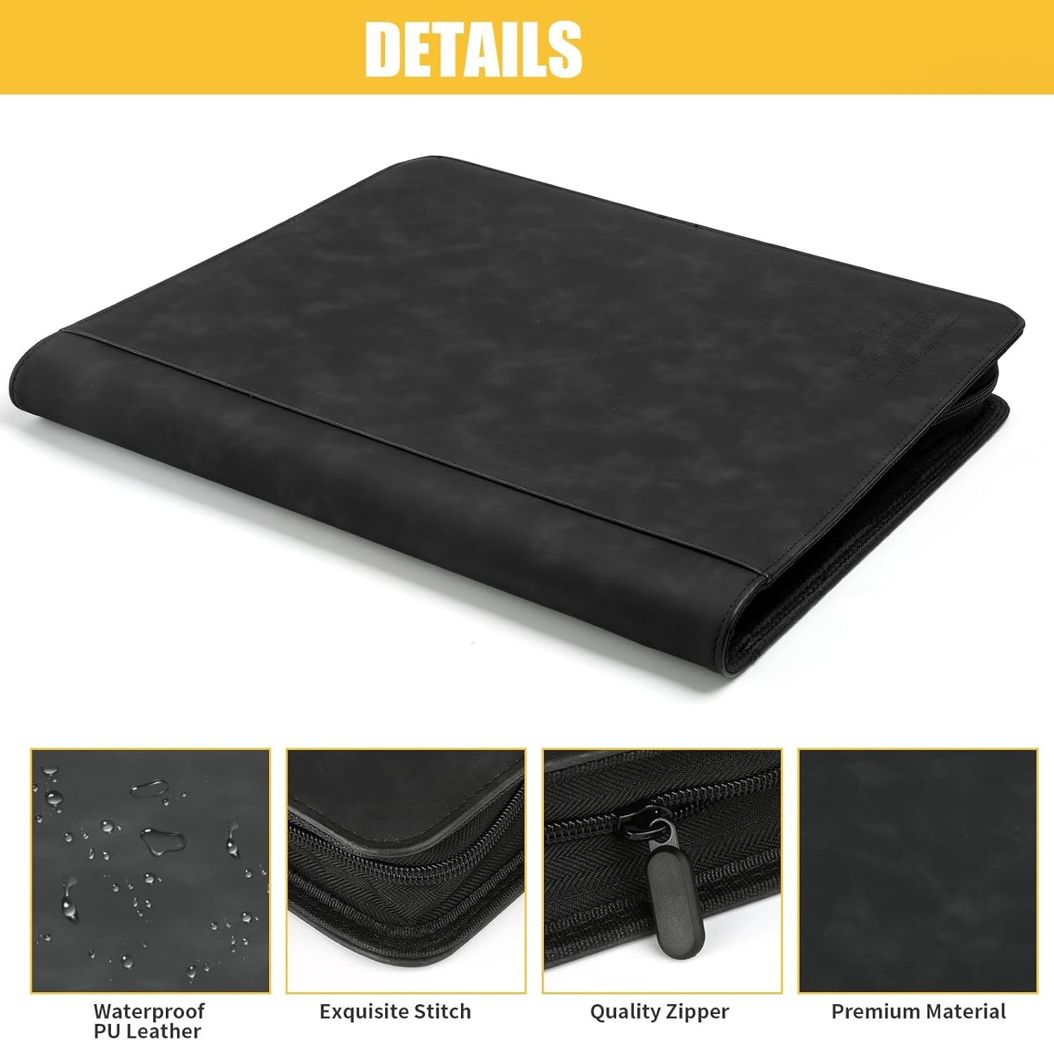 Toploader Binder,Toploader Hard Cases, 9-Pocket Pages Sleeves Hold up black2