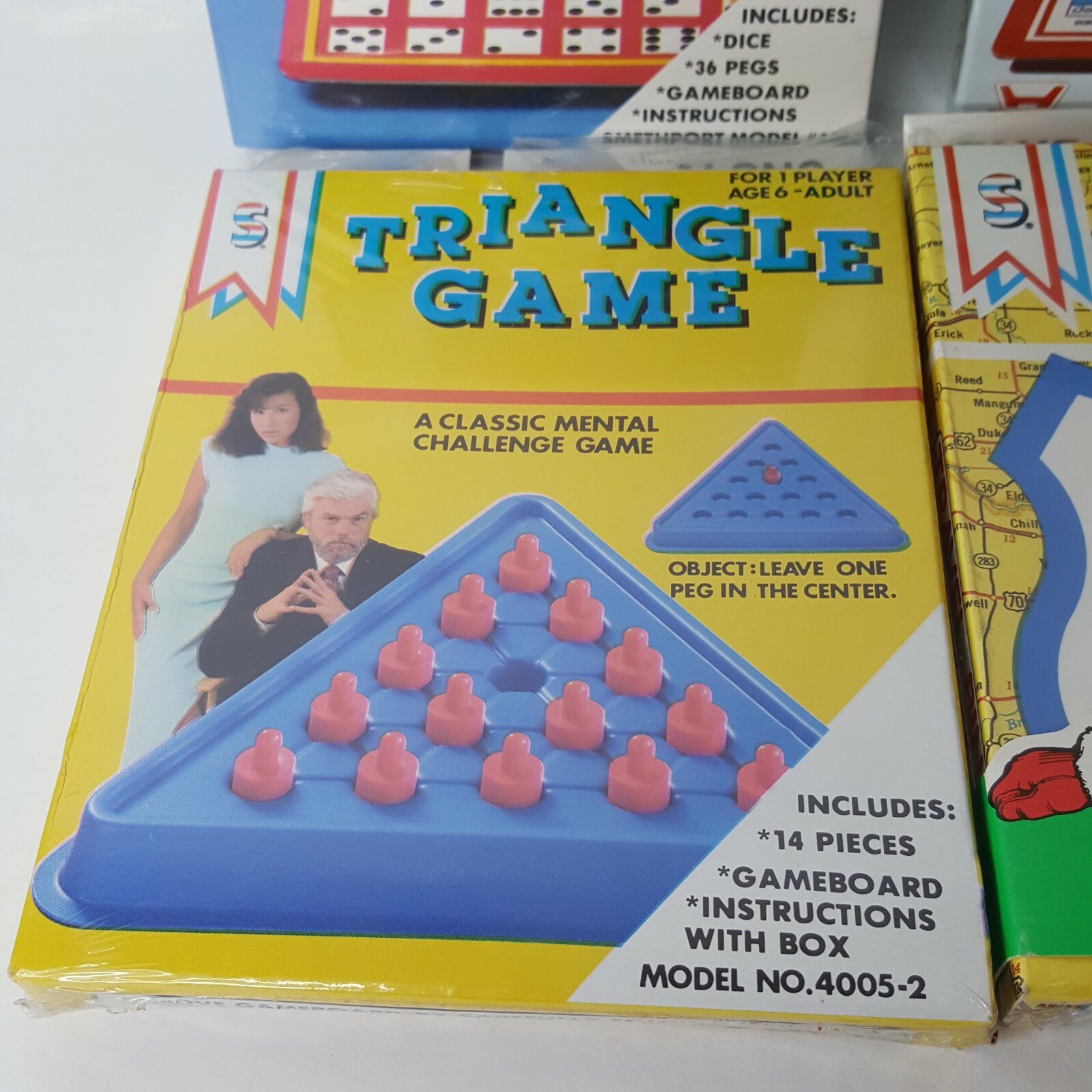 Travel Auto Bingo Triangle Toss Tac Toe VTG Handheld Roadtrip Games NOS Sealed