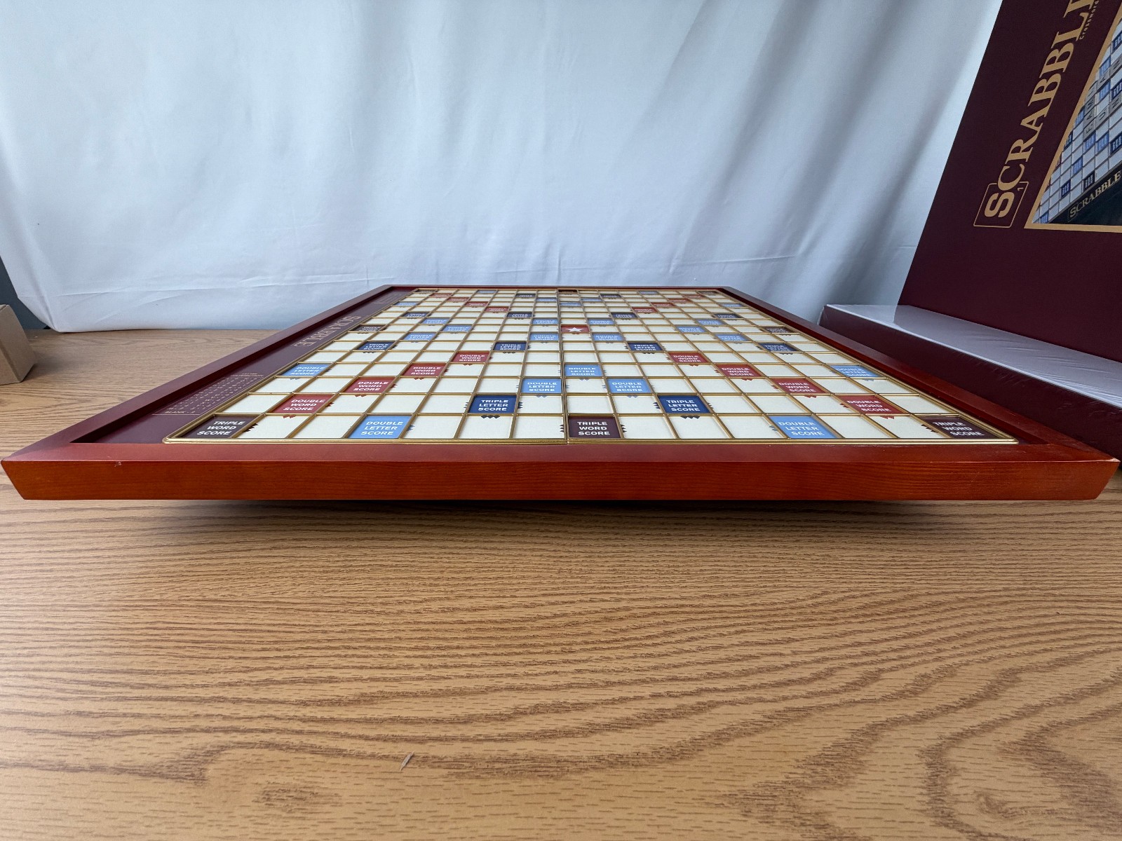 Scrabble Giant Deluxe Wooden Edition Turntable Board Game Open Box Item