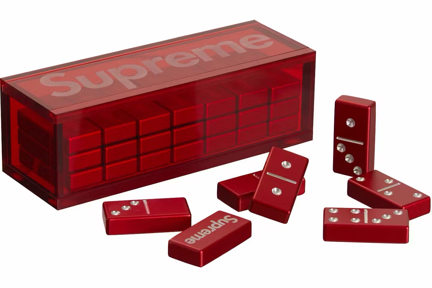 Supreme Aluminum Domino Set Limited Edition FW22 Red Brand New