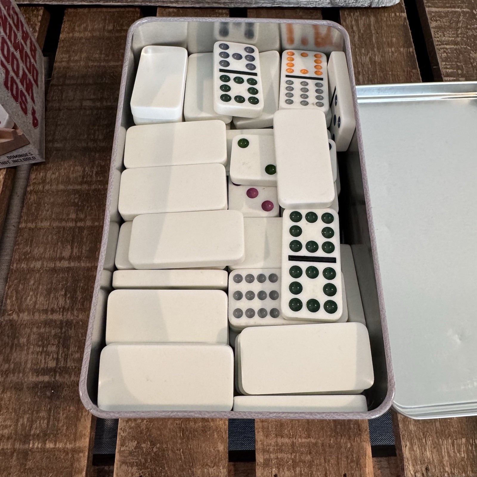 Cardinal 4 Solid Wood Domino Racks Game Holders Trays Dominoes Included